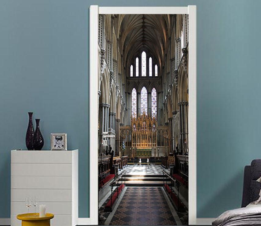 3D magnificent church door mural Wallpaper AJ Wallpaper