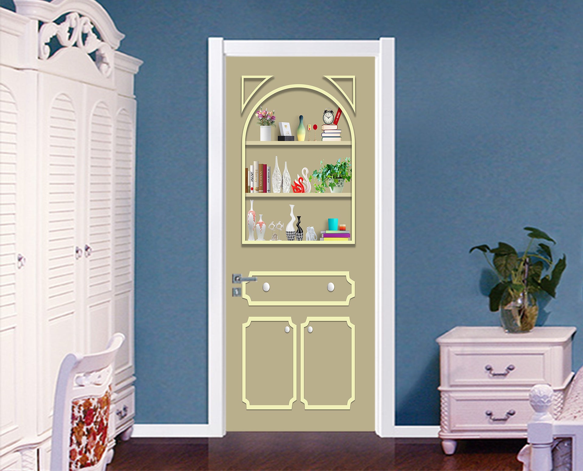 3D Vase Book Door 045 Door Mural