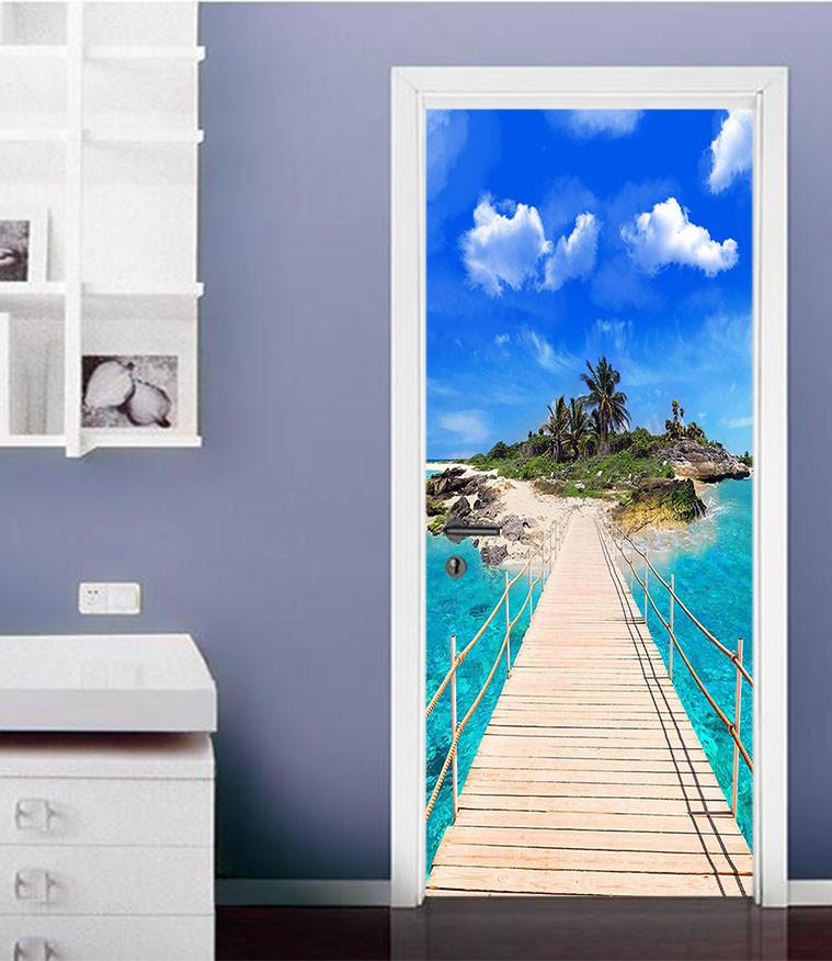 3D Islands in the sea door mural Wallpaper AJ Wallpaper