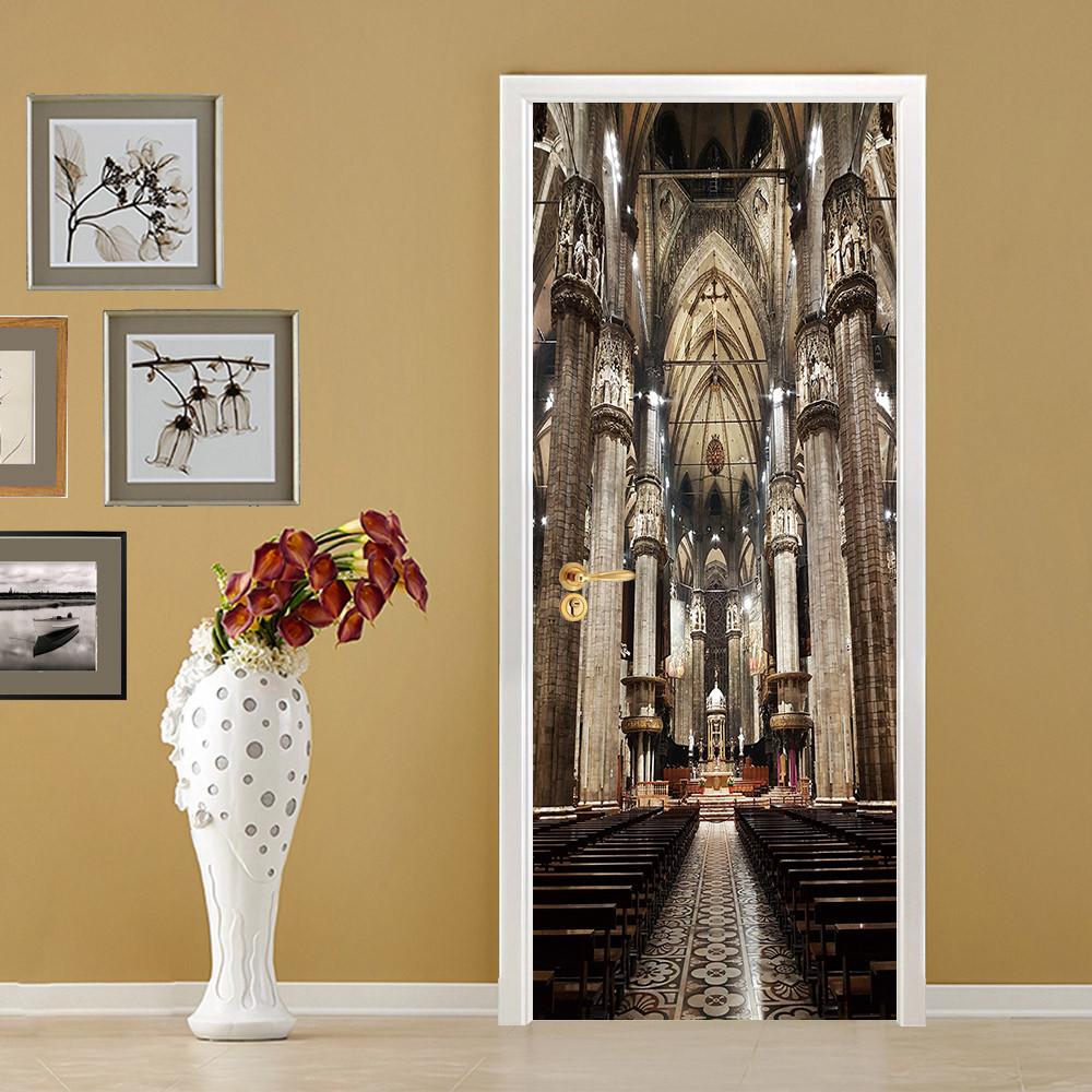 3D top church occident door mural Wallpaper AJ Wallpaper