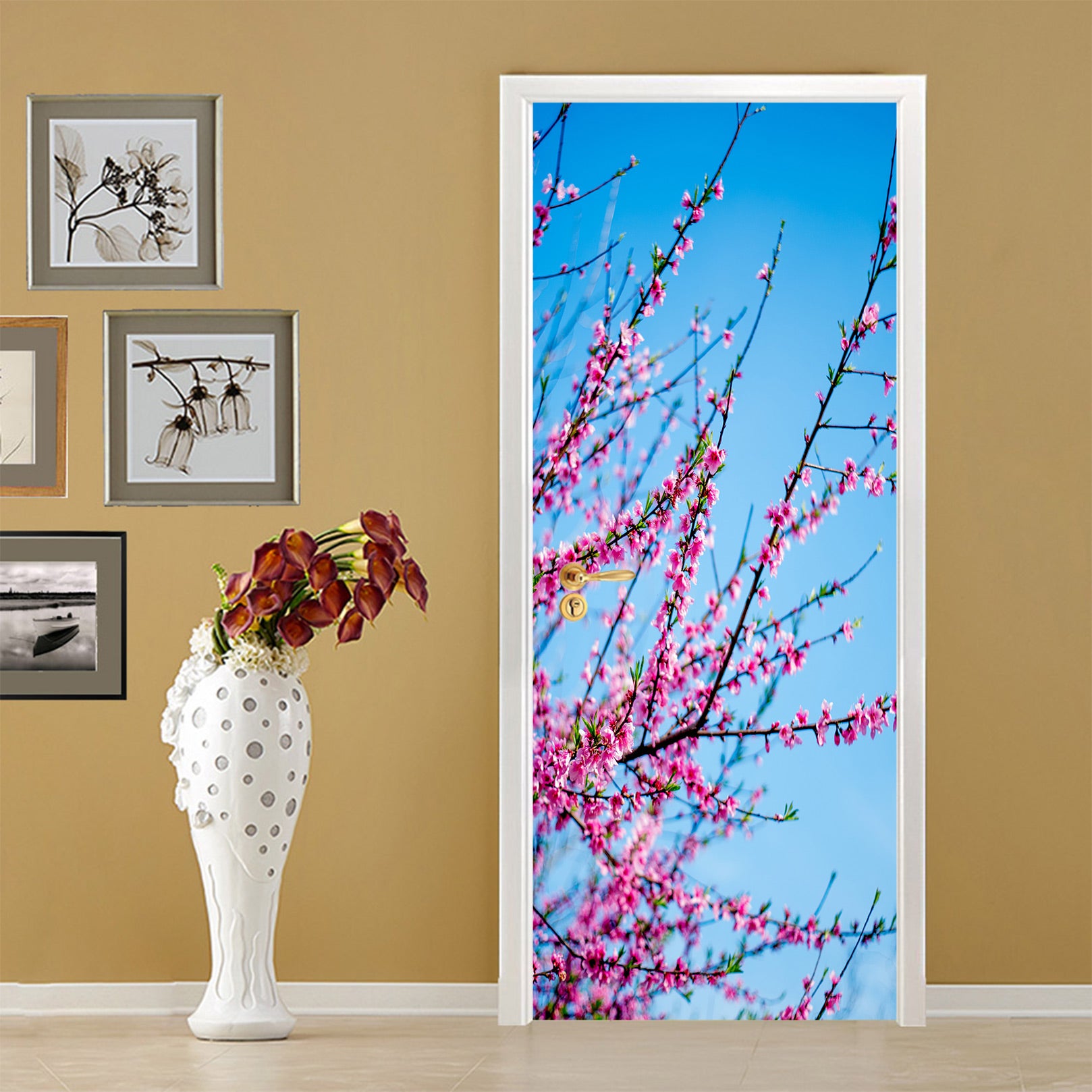 3D Plum Blossom 25014 Door Mural