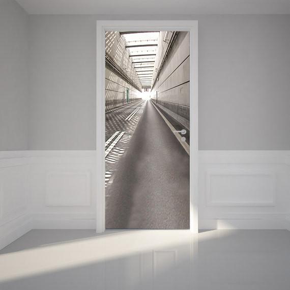 3D tunnel overhead door mural Wallpaper AJ Wallpaper