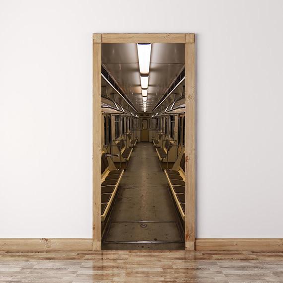 3D subway door mural Wallpaper AJ Wallpaper