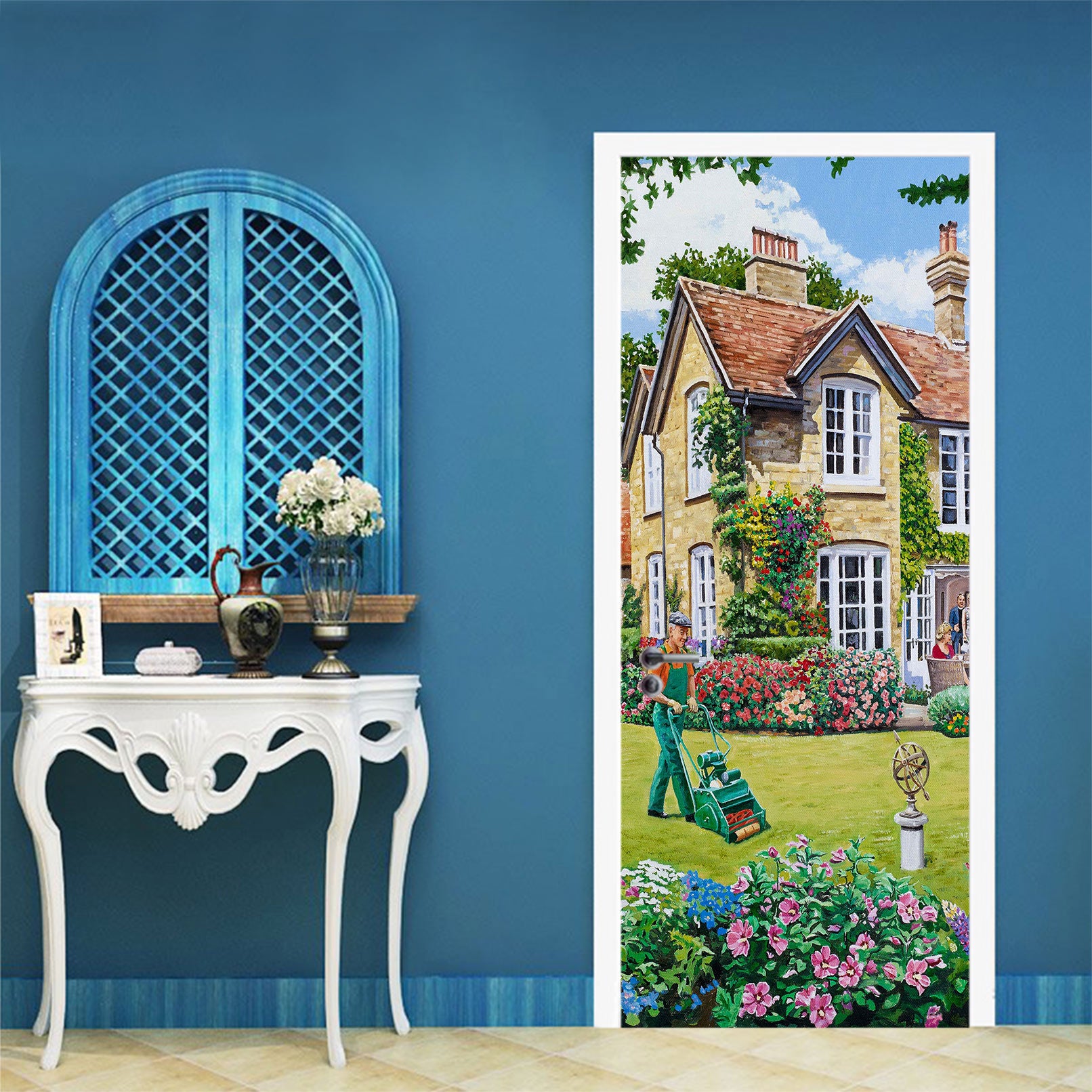3D Garden Lawn Building 103181 Trevor Mitchell Door Mural
