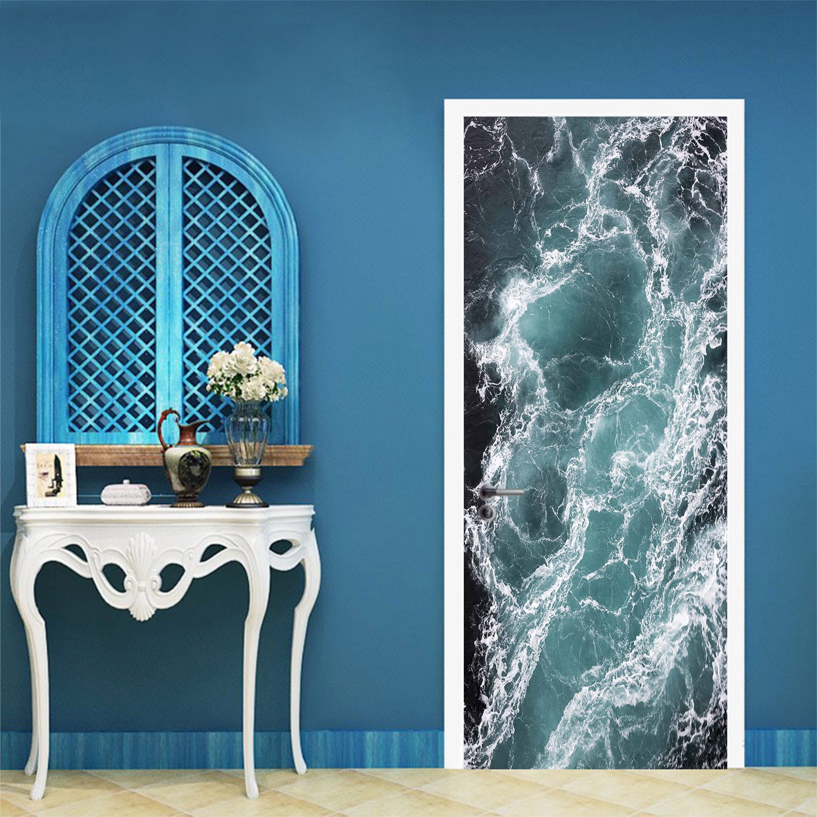 3D Waves 24096 Door Mural