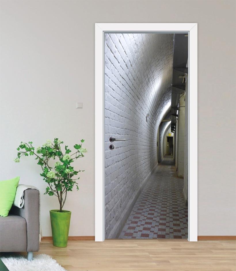 3D half arch corridor door mural Wallpaper AJ Wallpaper