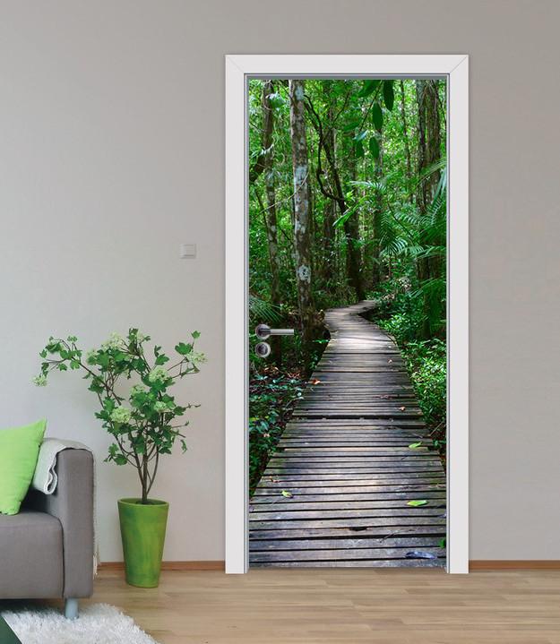 3D forest wooden path 14 door mural Wallpaper AJ Wallpaper