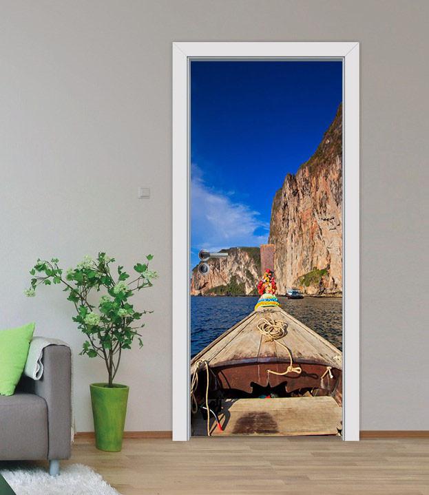 3D mountains and rivers door mural Wallpaper AJ Wallpaper