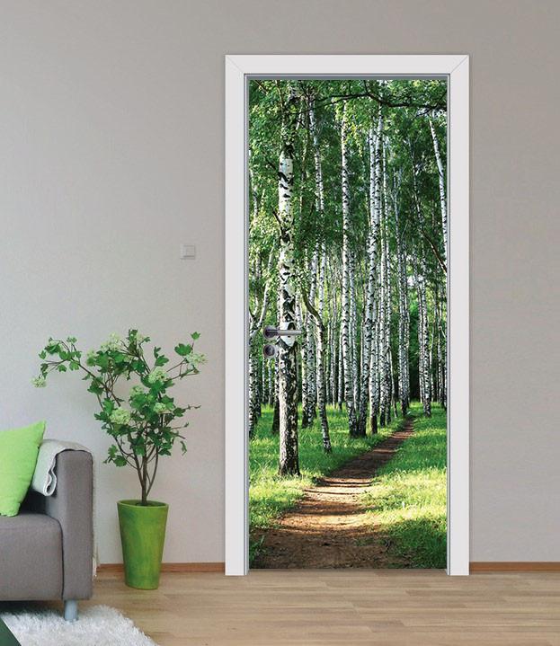 3D dirt road in the woods door mural Wallpaper AJ Wallpaper