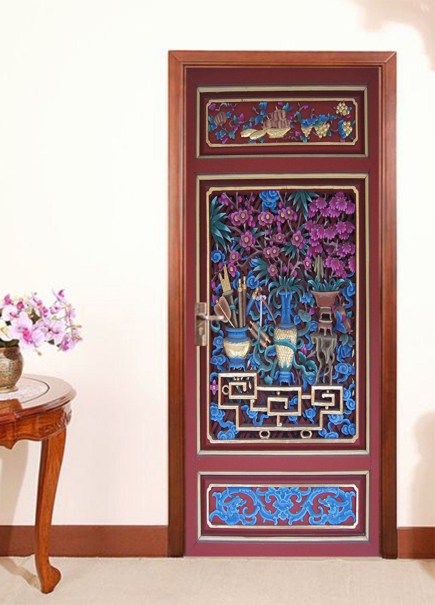 3D Delicate Color Patterns Door Mural Wallpaper AJ Wallpaper