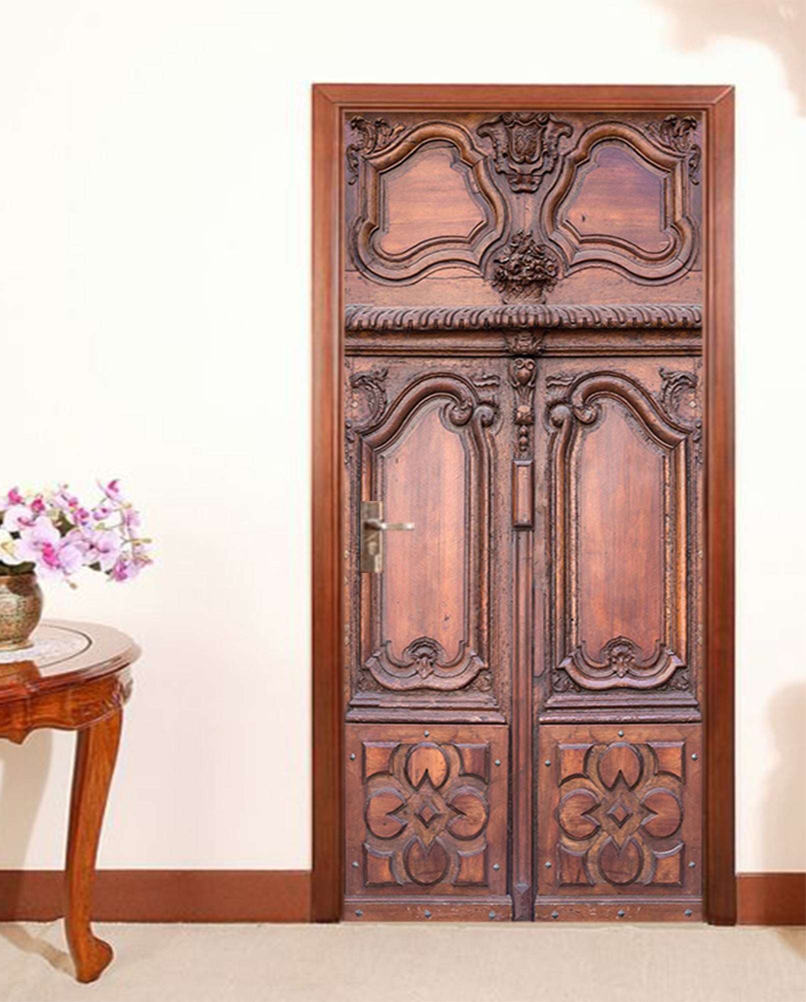3D Red Vintage Door 011 Door Mural