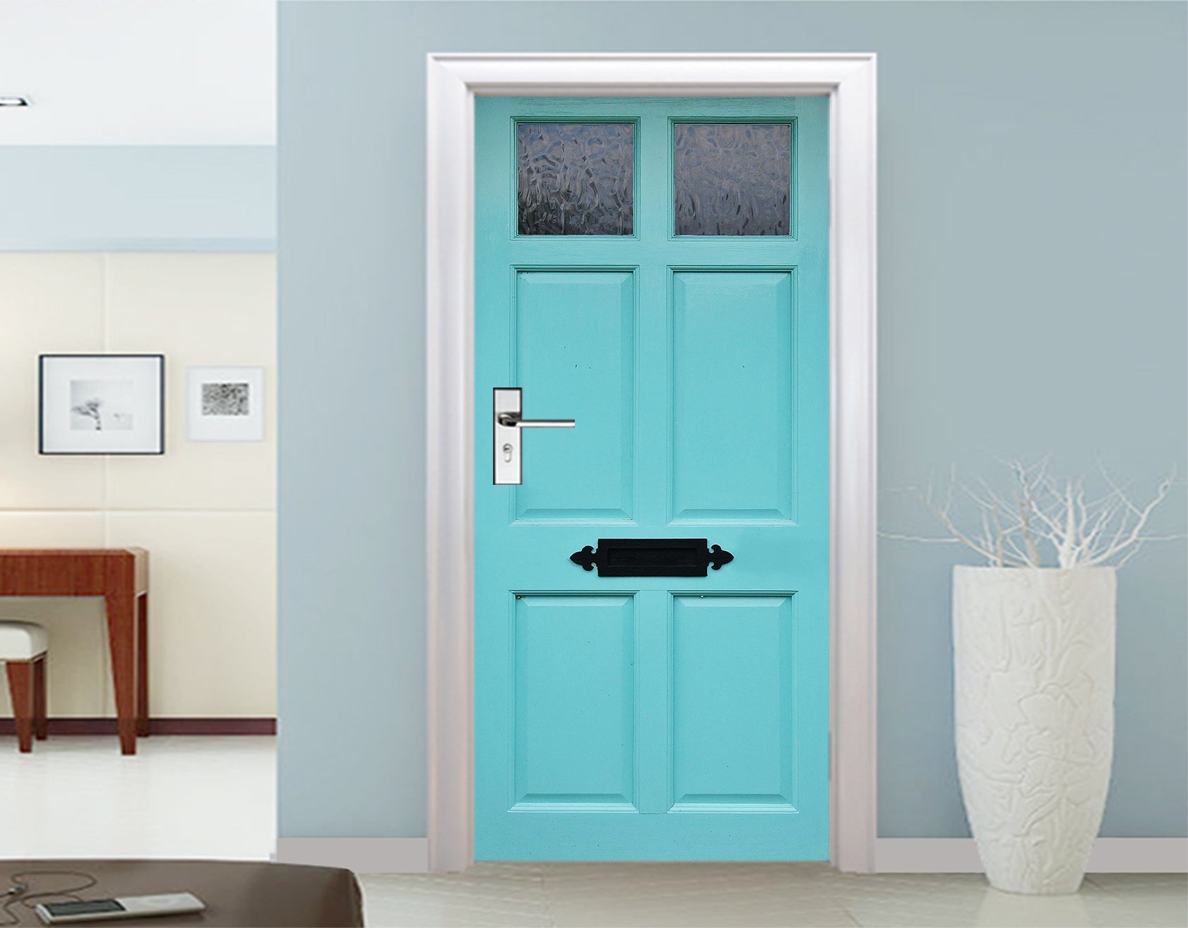 3D Light Blue 22207 Door Mural