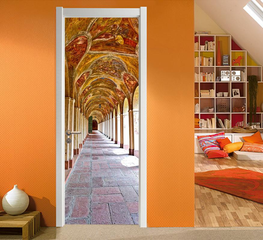 3D arc arch classical corridor door mural Wallpaper AJ Wallpaper