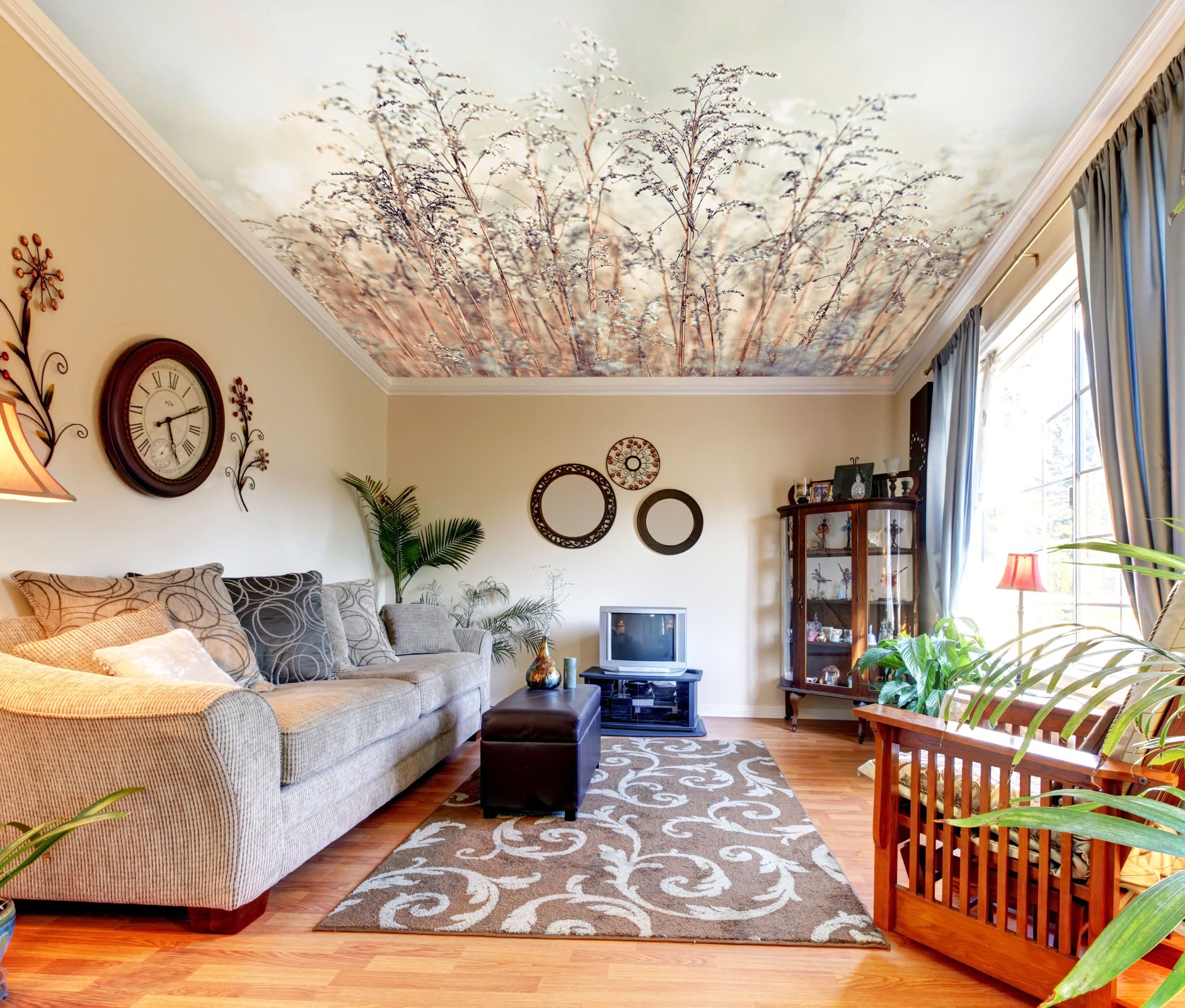 3D Dry Wildflowers 2571 Assaf Frank Ceiling Wallpaper Murals