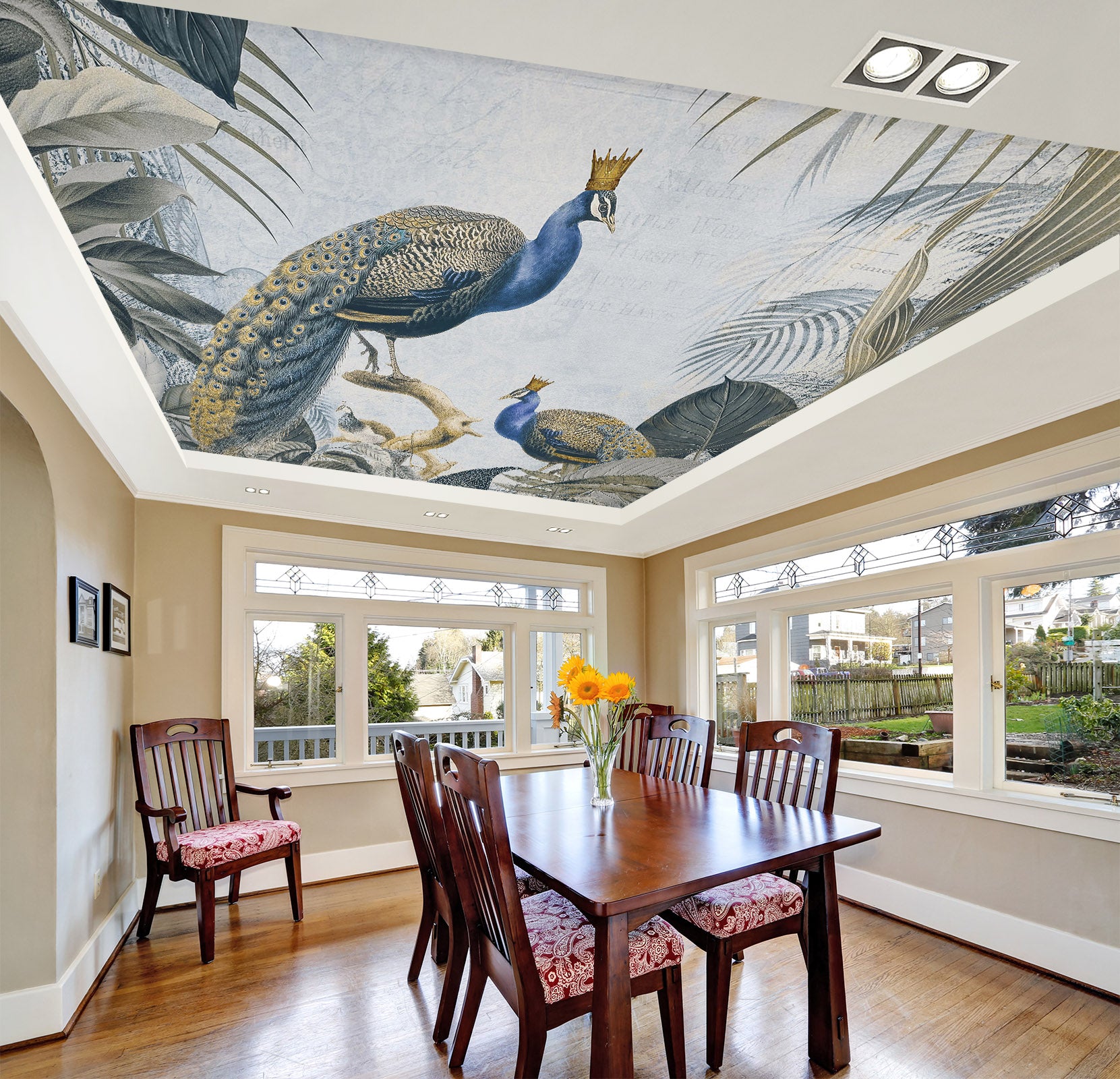 3D Peacock Leaves 973 Andrea Haase Ceiling Wallpaper Murals