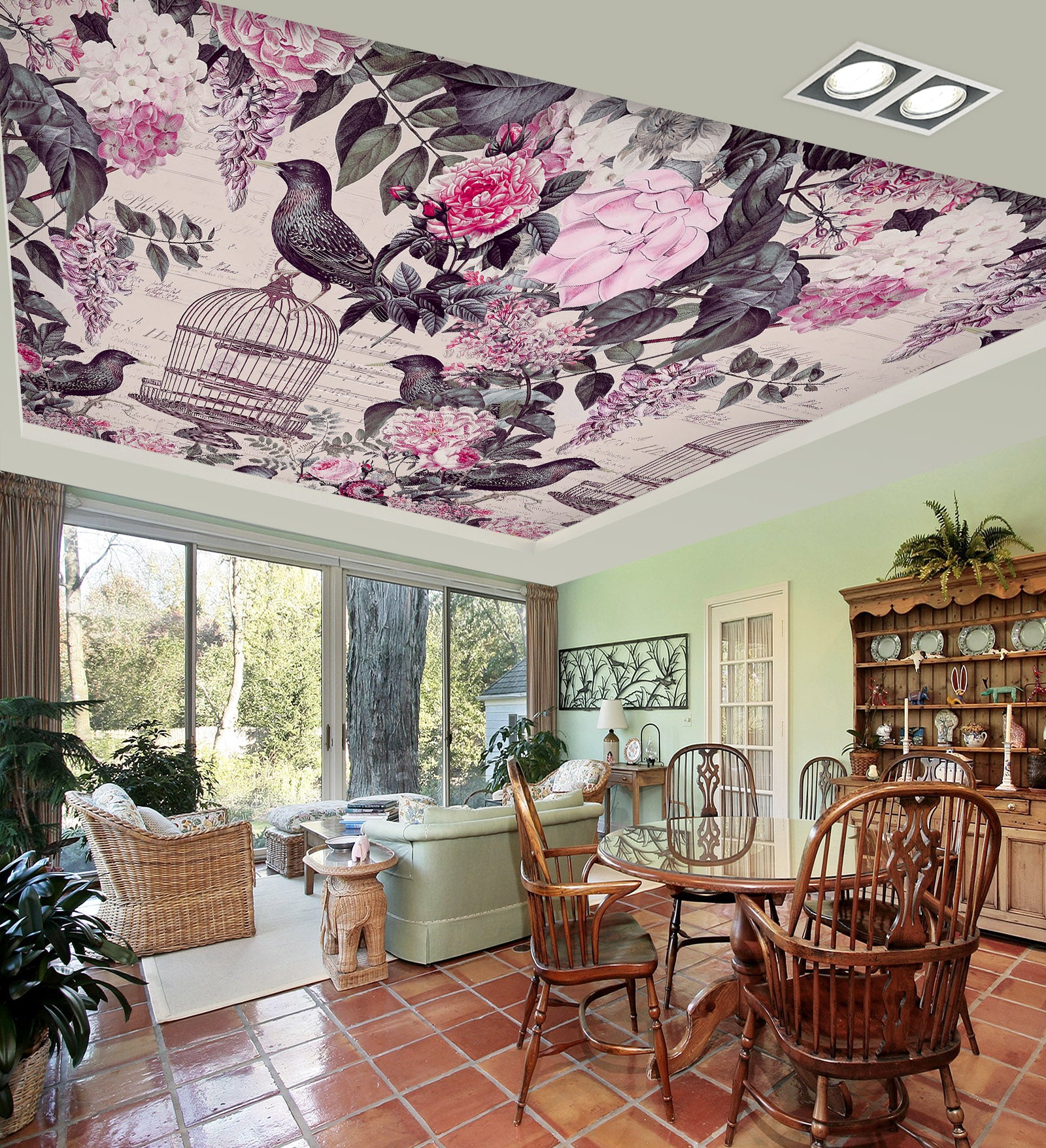 3D Birdcage Leaves 964 Andrea Haase Ceiling Wallpaper Murals