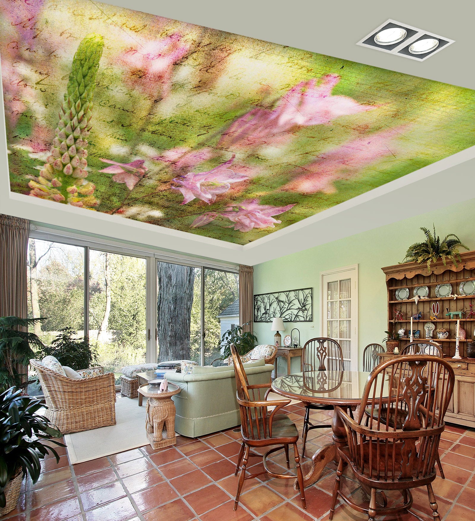 3D Pink Flower Letters 2576 Assaf Frank Ceiling Wallpaper Murals