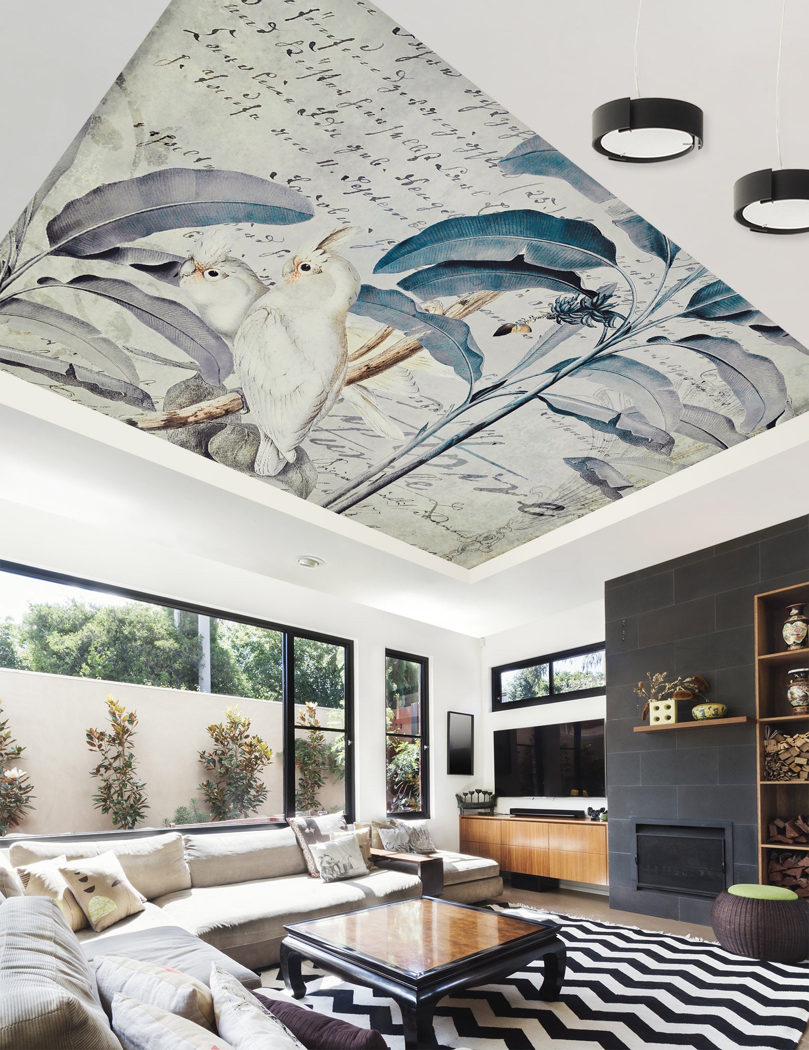 3D White Parrot 5262 Andrea Haase Ceiling Wallpaper Murals