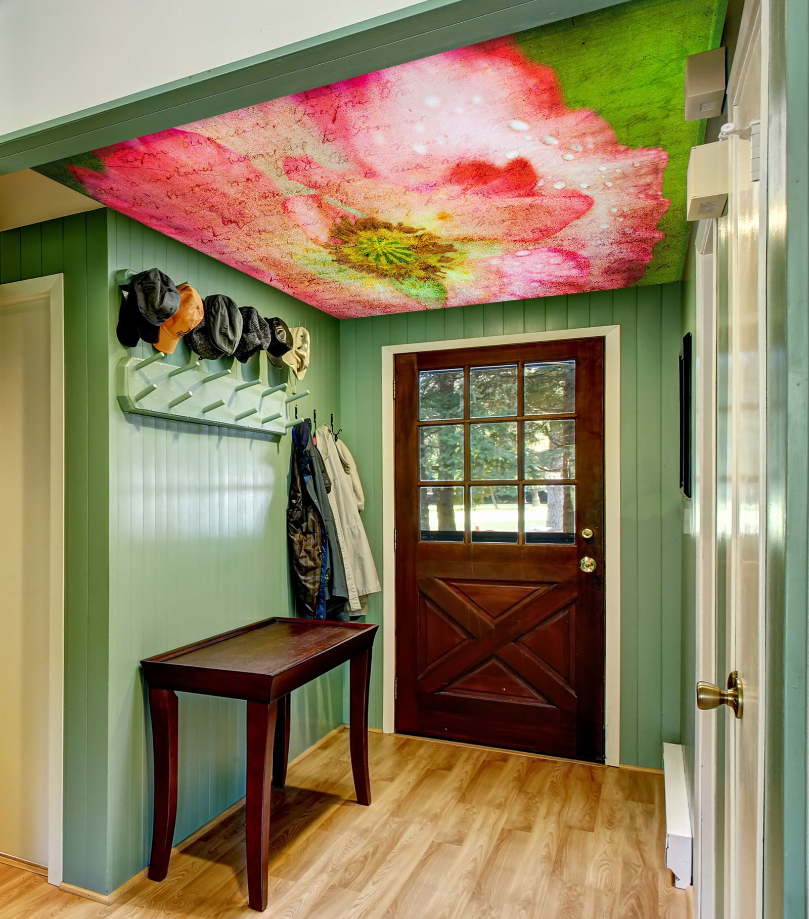 3D Bright Red Flower 2577 Assaf Frank Ceiling Wallpaper Murals