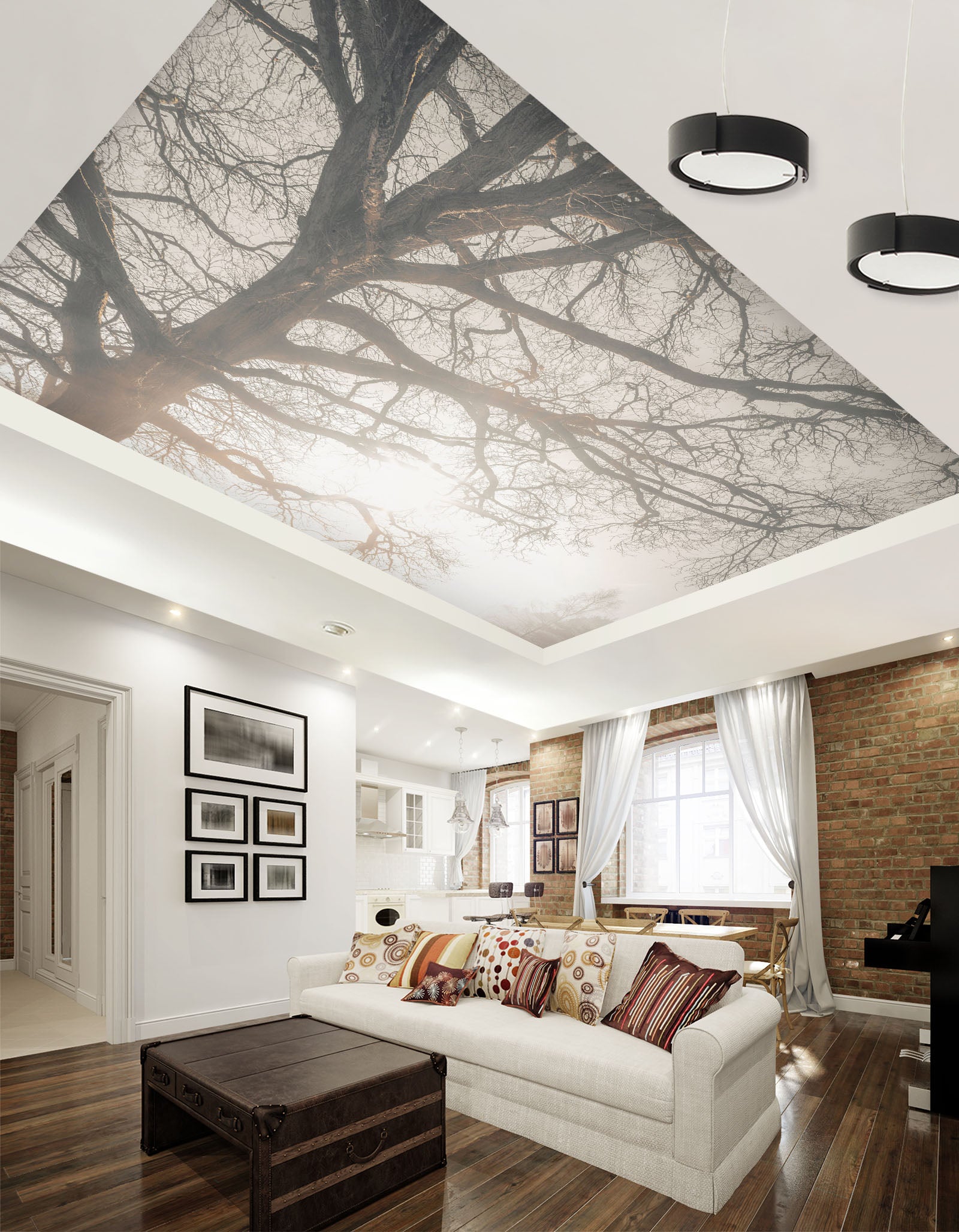 3D Sunlight Tree 2591 Assaf Frank Ceiling Wallpaper Murals