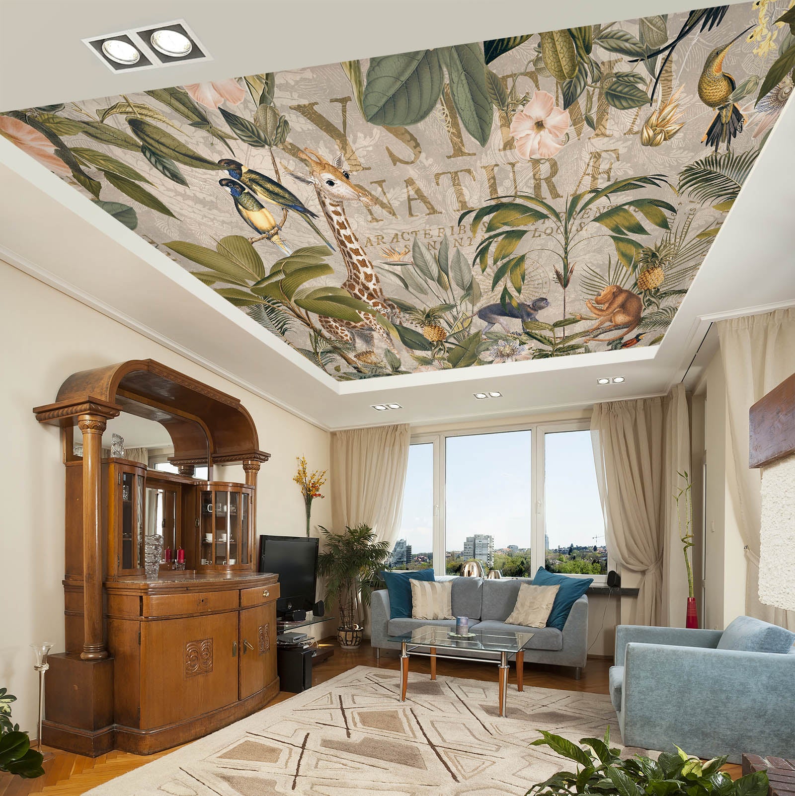 3D Vintage Leaves 5270 Andrea Haase Ceiling Wallpaper Murals