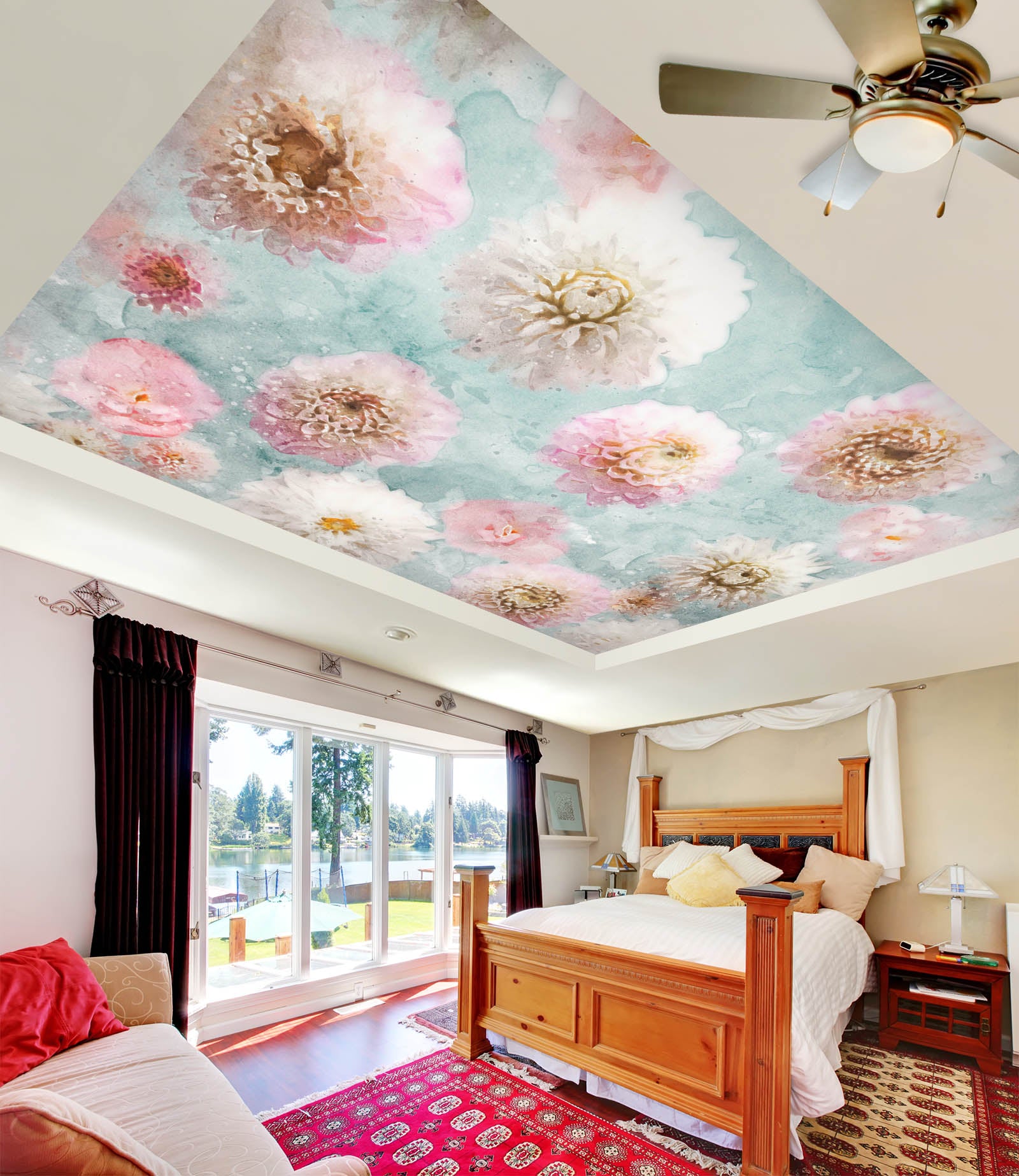 3D Flower Bud 2580 Assaf Frank Ceiling Wallpaper Murals