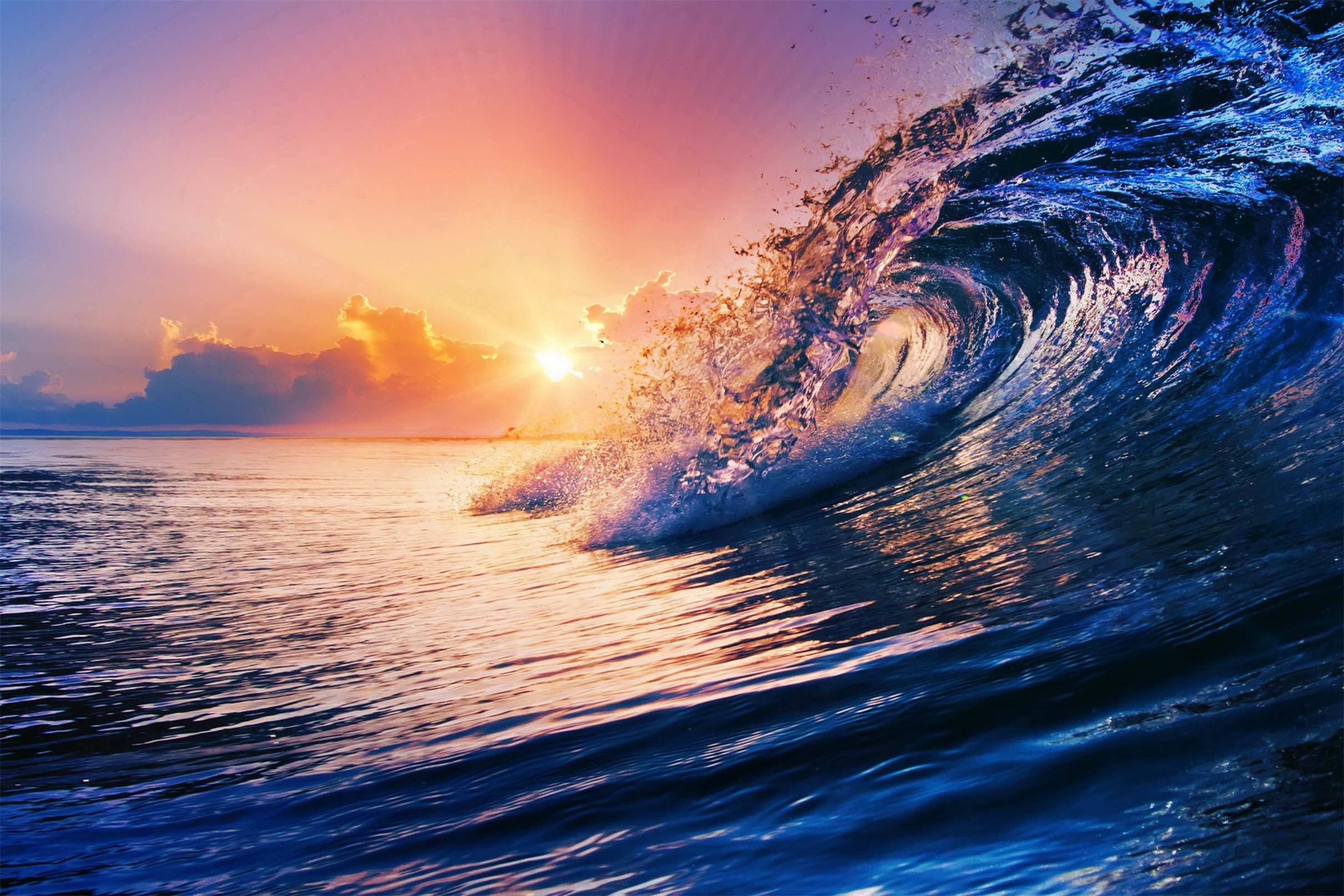 3D Sunset Sea Wave 06 Kitchen Mat Floor Mural Wallpaper AJ Wallpaper