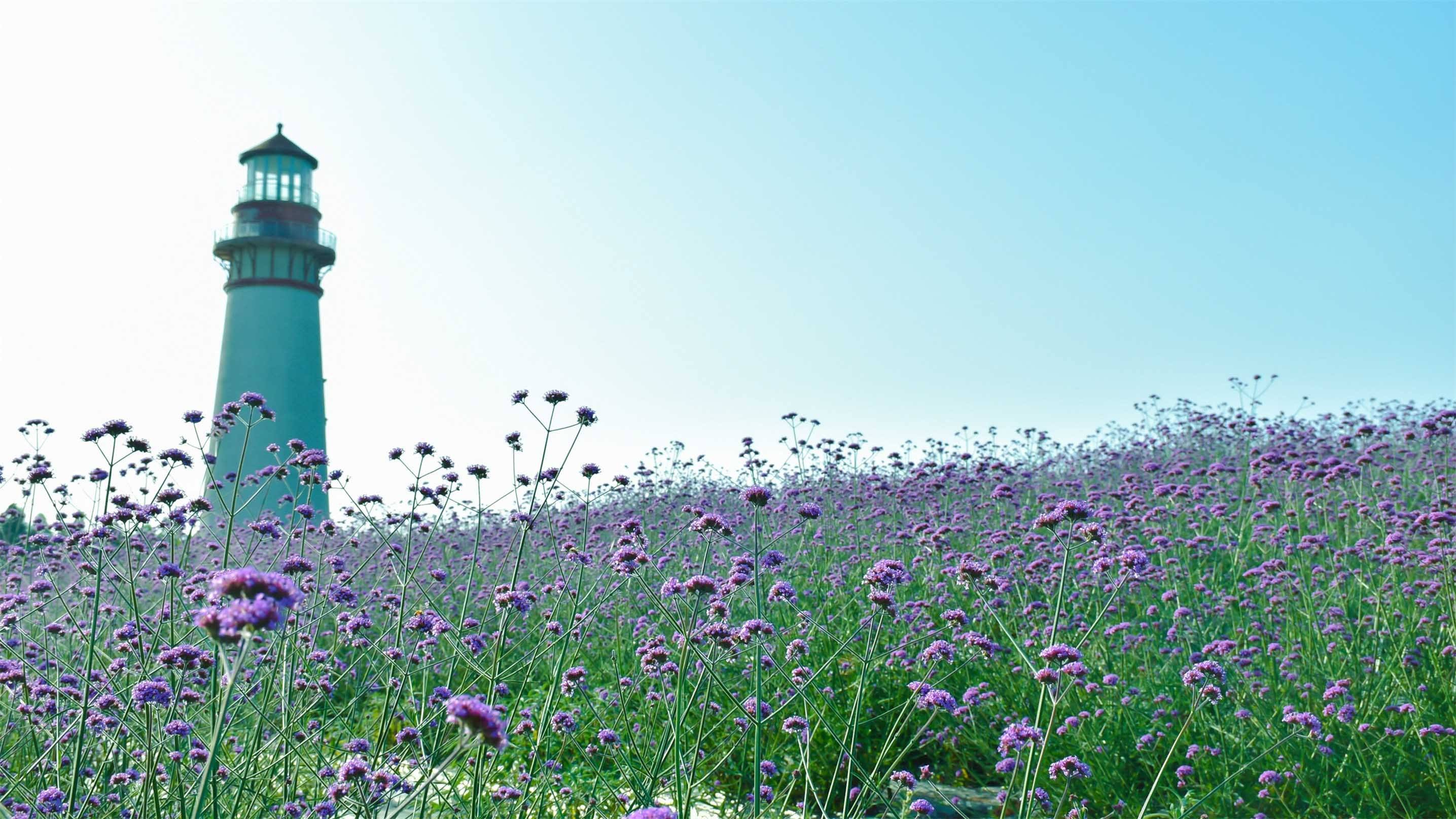 3D Lighthouse Flowers Kitchen Mat Floor Mural Wallpaper AJ Wallpaper