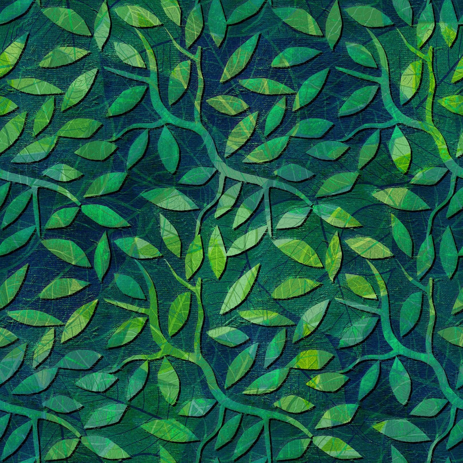 3D Leaves Pattern Kitchen Mat Floor Mural Wallpaper AJ Wallpaper