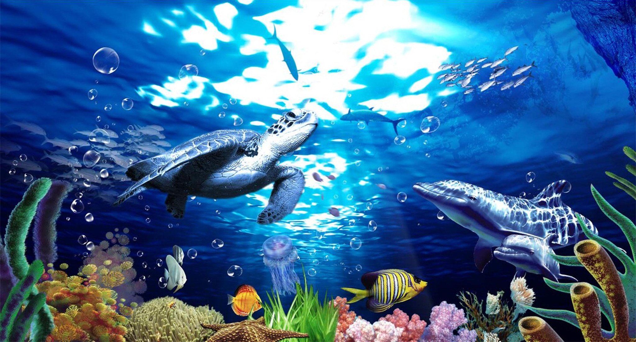 Blue Ocean World Wallpaper AJ Wallpaper