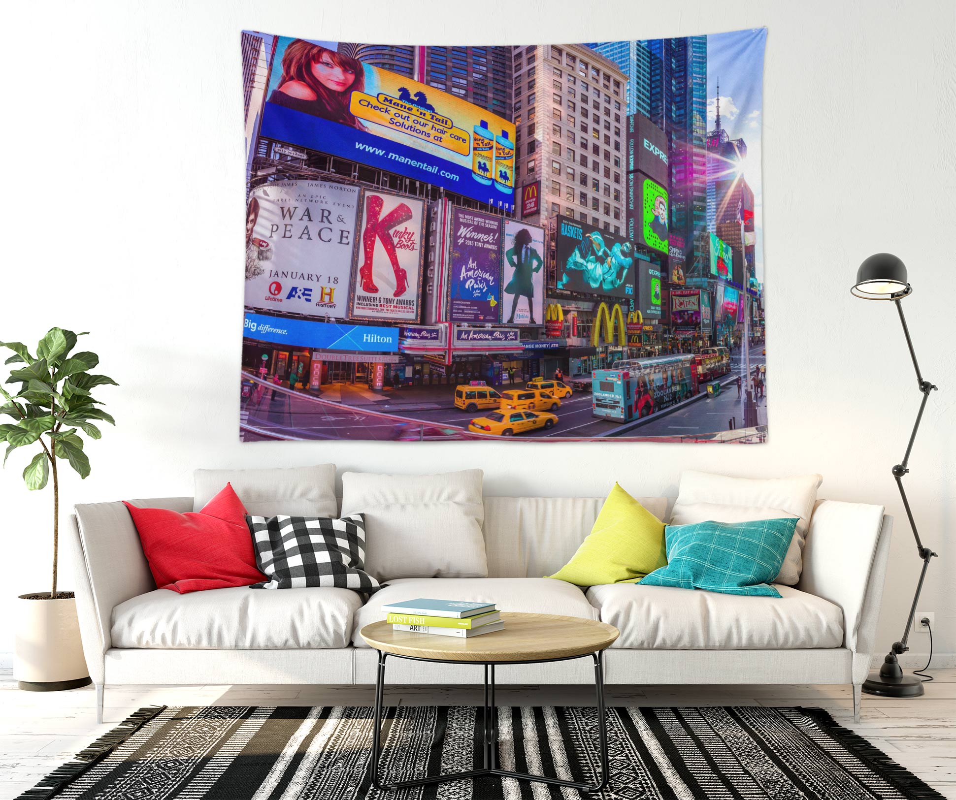 3D City Night View Building 112174 Assaf Frank Tapestry Hanging Cloth Hang