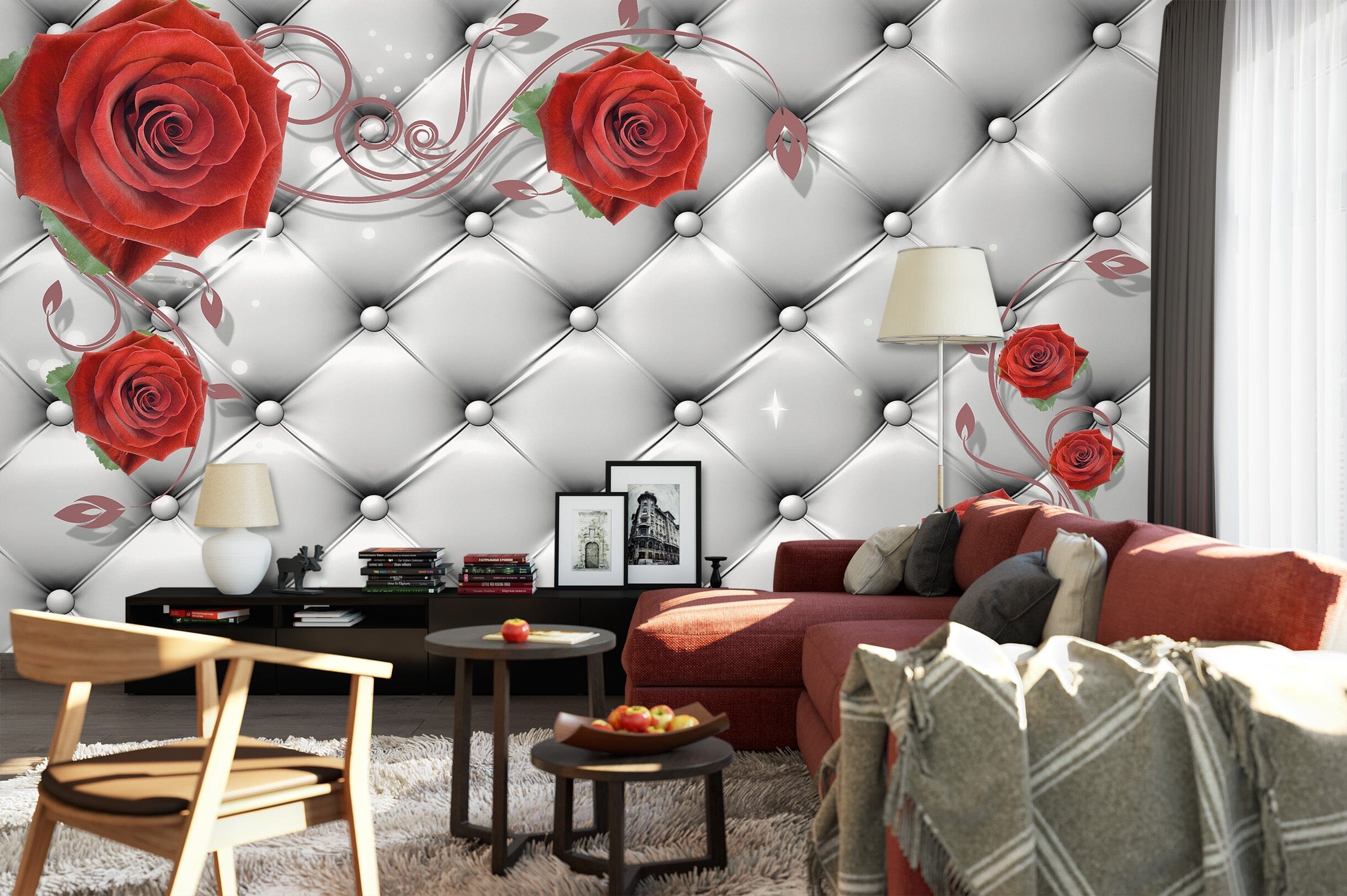 3D Red Rose 1409 Wall Murals Wallpaper AJ Wallpaper 2