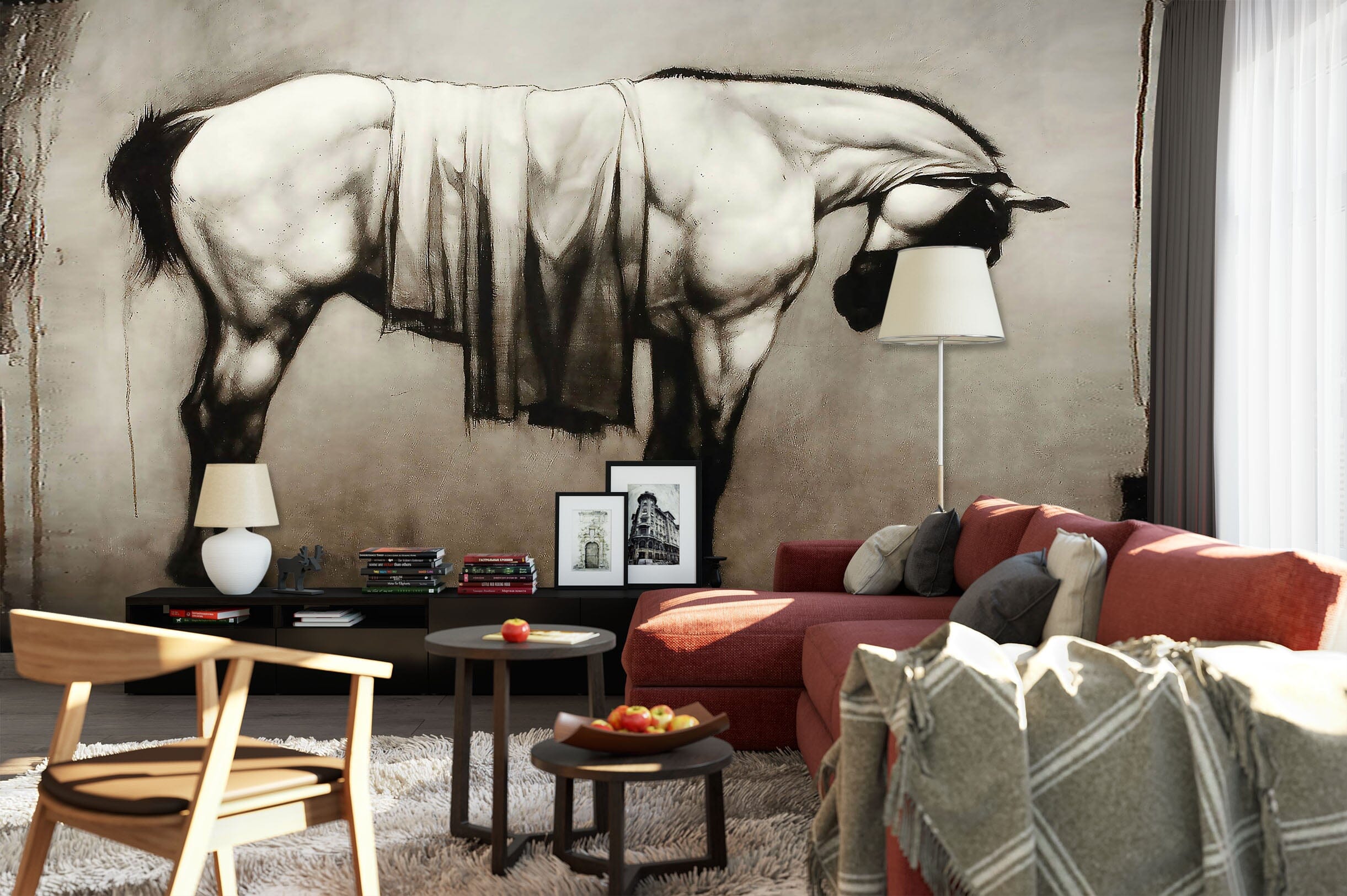 3D Sketch Horse 1414 Wall Murals Wallpaper AJ Wallpaper 2
