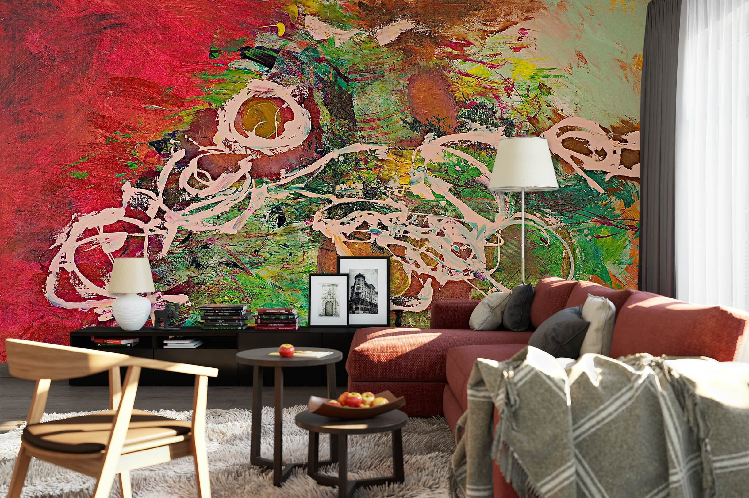 3D Flaming Rose 114 Allan P. Friedlander Wall Mural Wall Murals Wallpaper AJ Wallpaper 2