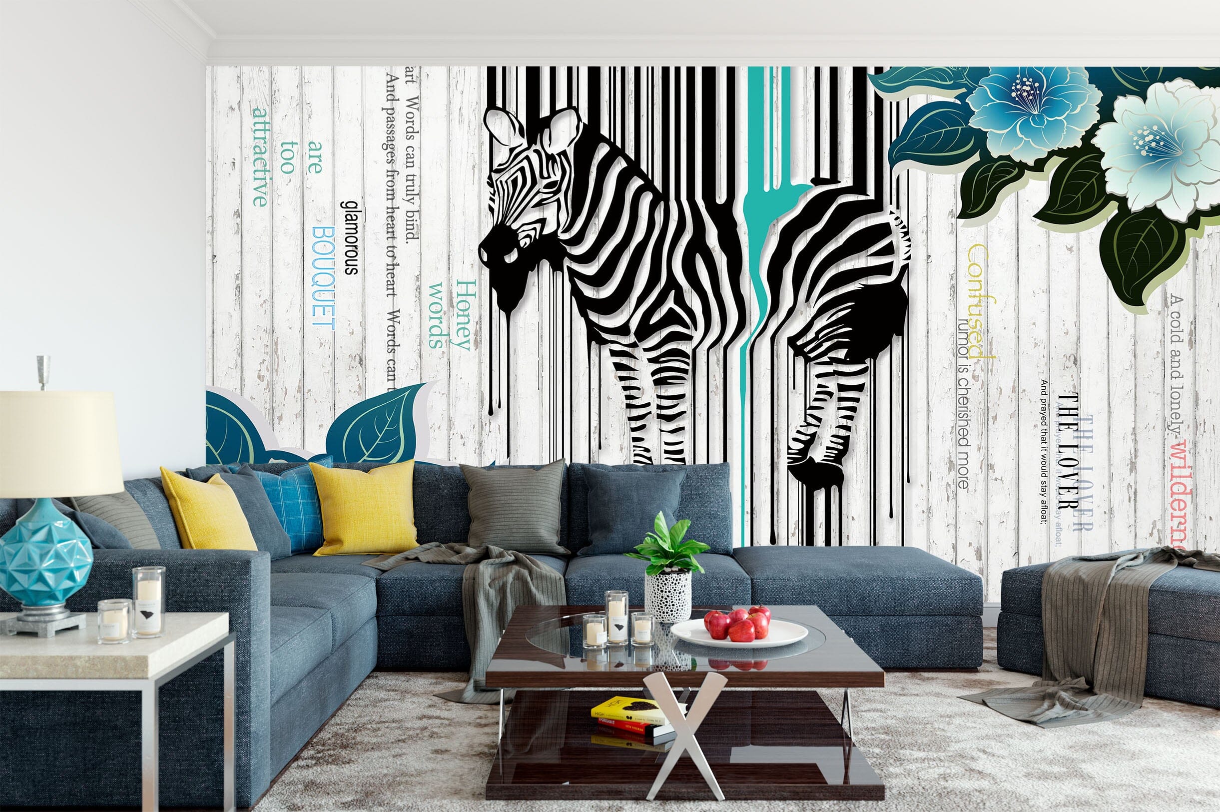 3D Cute Zebra 1544 Wall Murals Wallpaper AJ Wallpaper 2