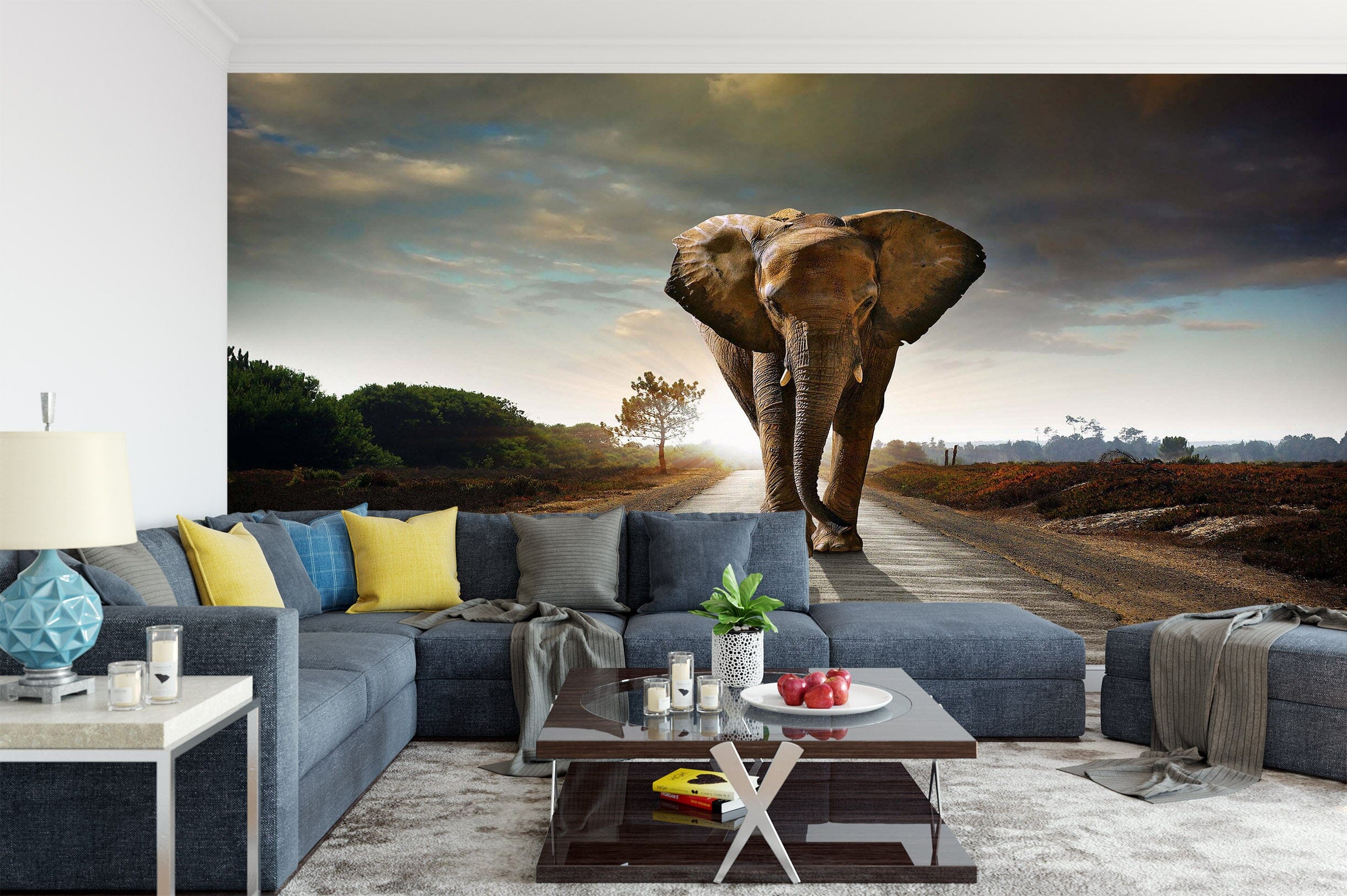 3D Road Elephant 1486 Wall Murals Wallpaper AJ Wallpaper 2