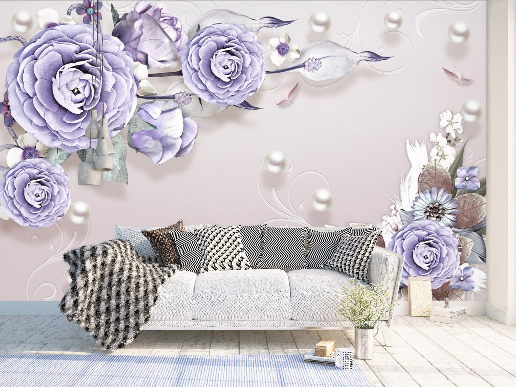 3D Purple Rose 1457 Wall Murals Wallpaper AJ Wallpaper 2