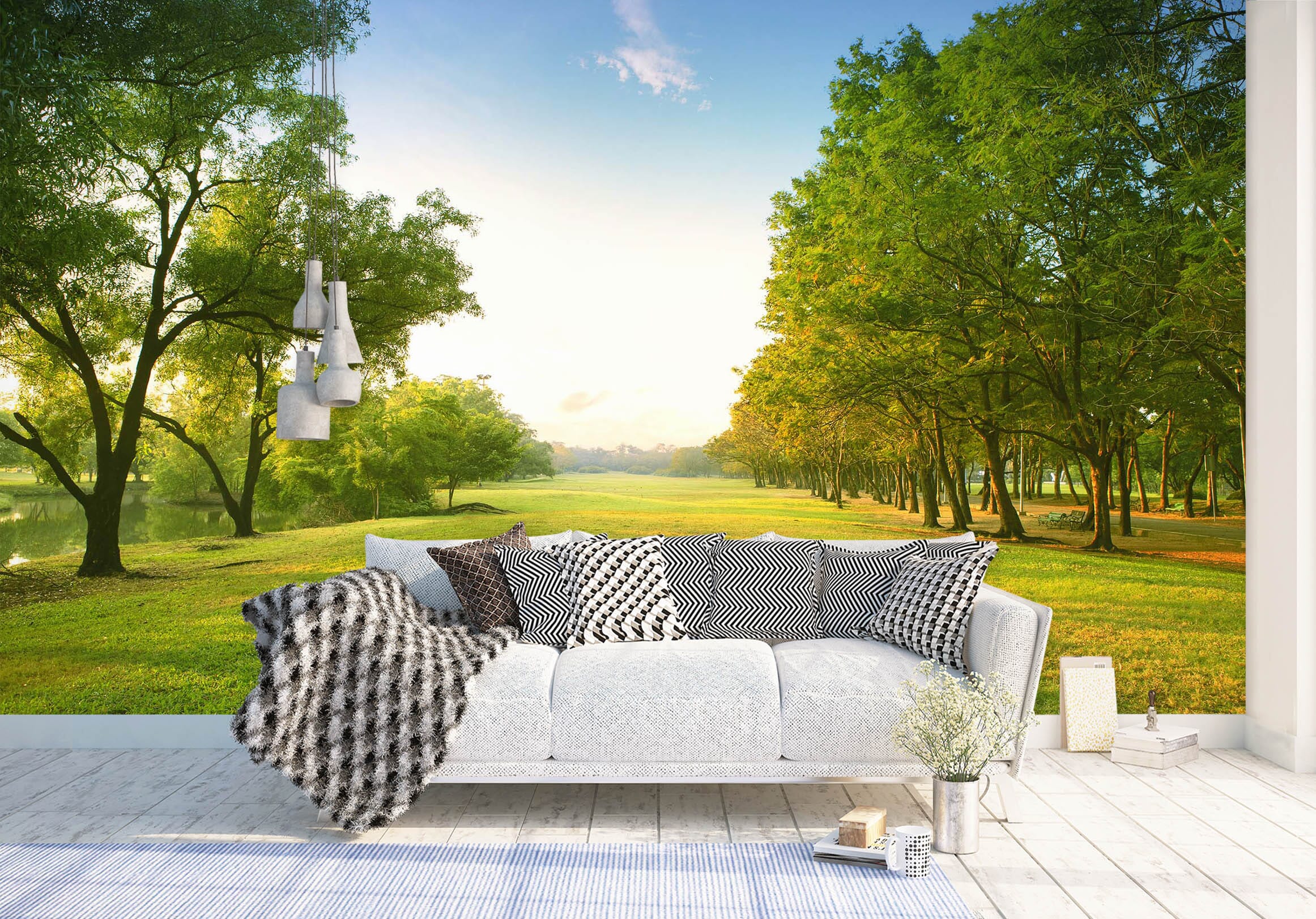 3D Meadow Tree 1455 Wall Murals Wallpaper AJ Wallpaper 2