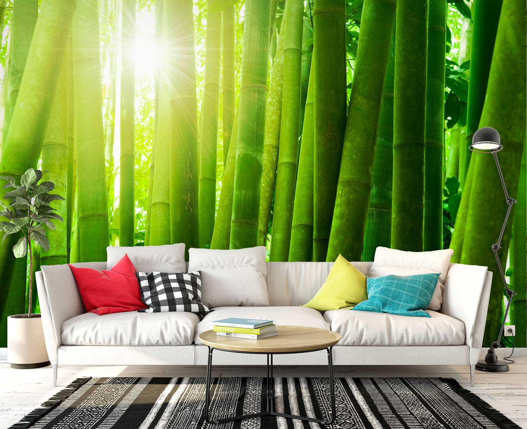 3D Green Bamboo Forest 1405 Wall Murals Wallpaper AJ Wallpaper 2