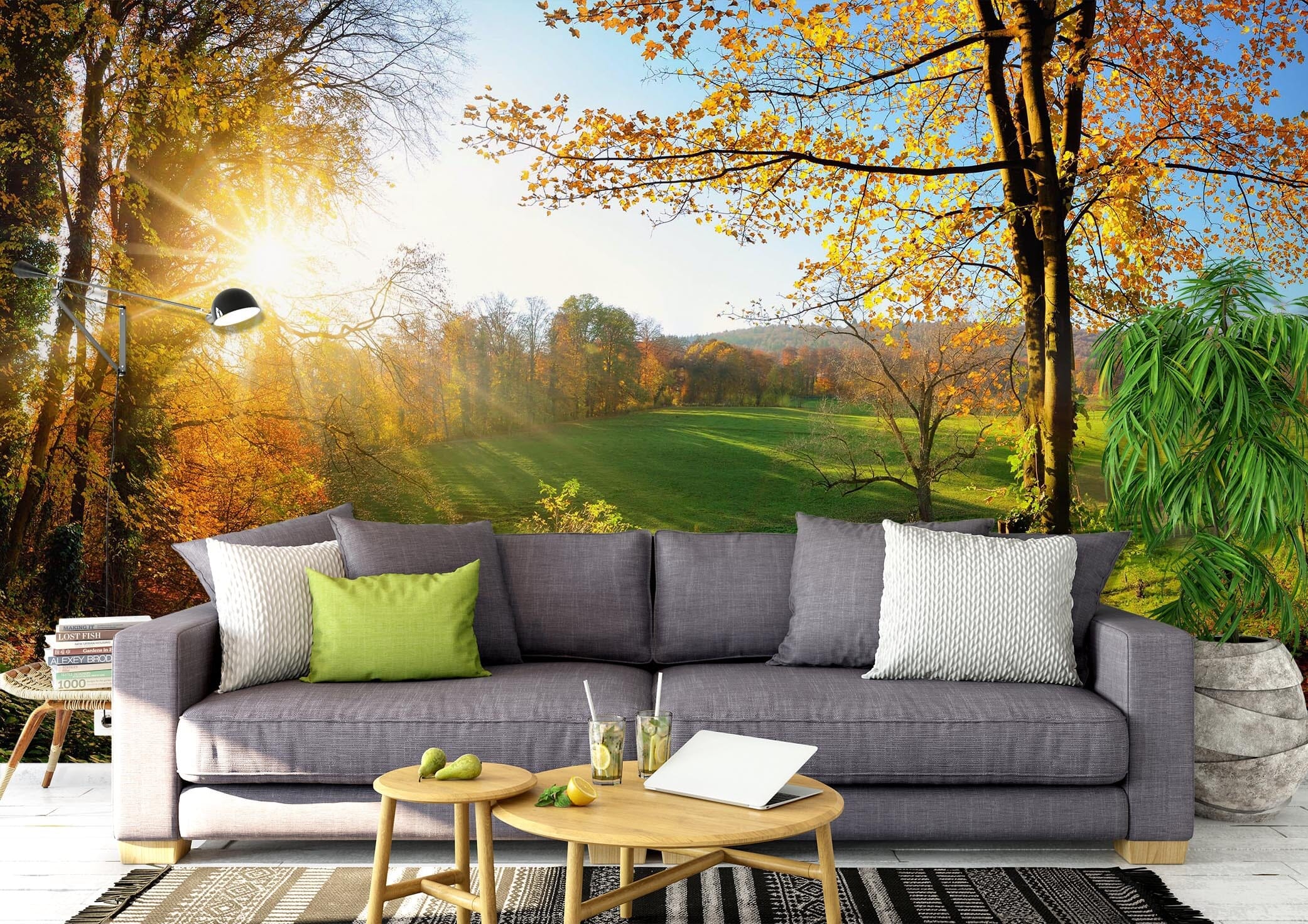 3D Yellow Autumn 1462 Wall Murals Wallpaper AJ Wallpaper 2