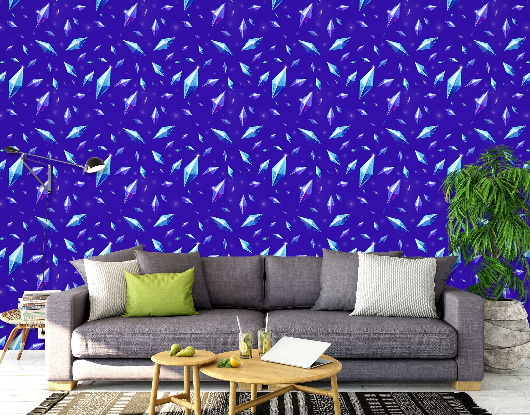 3D Blue Pattern 1405 Rose Catherine Khan Wall Mural Wall Murals Wallpaper AJ Wallpaper 2