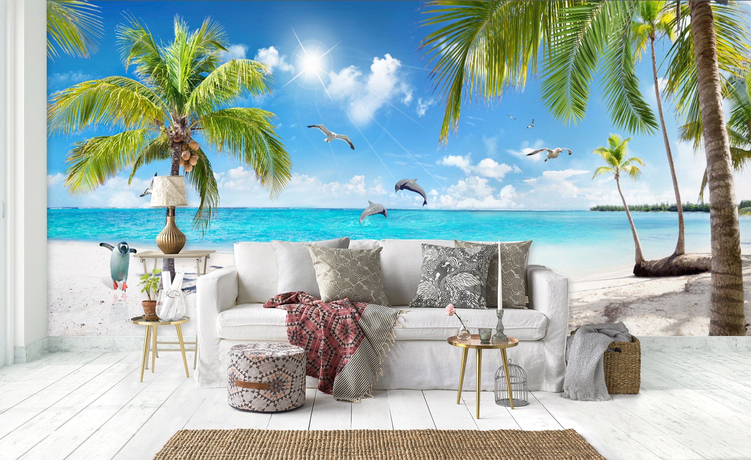 3D Coconut Palm Tree 1432 Wall Murals Wallpaper AJ Wallpaper 2