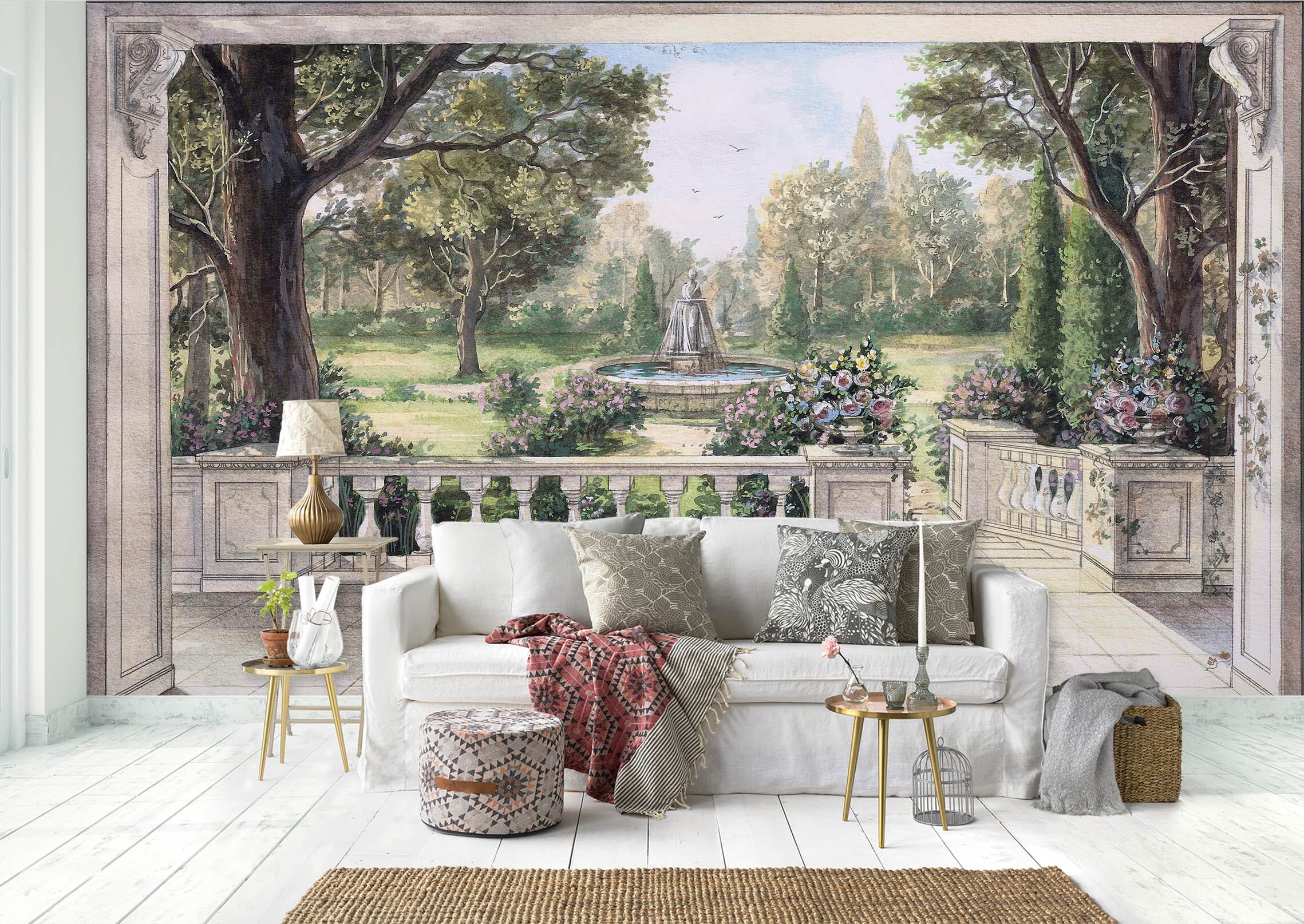 3D Palace Garden 1457 Wall Murals Wallpaper AJ Wallpaper 2