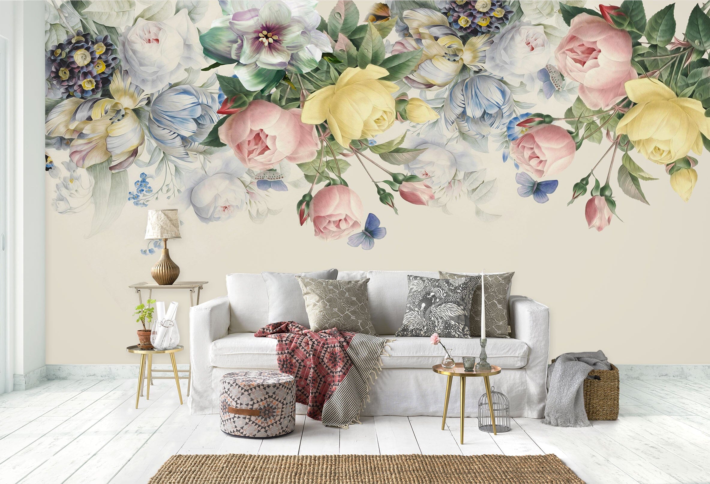 3D Painted Flowers 1537 Wall Murals Wallpaper AJ Wallpaper 2