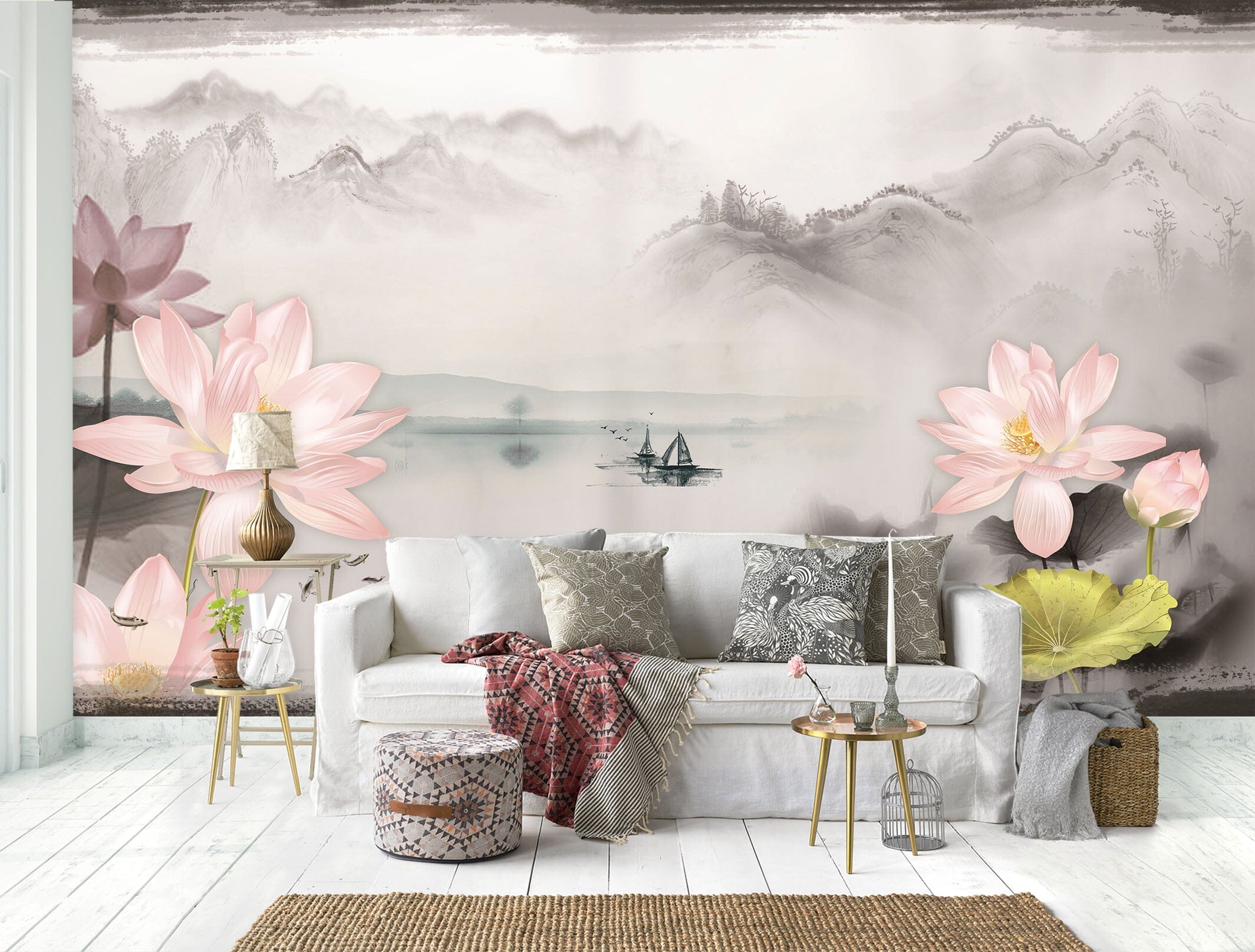 3D Gray Mountain Peak 1477 Wall Murals Wallpaper AJ Wallpaper 2