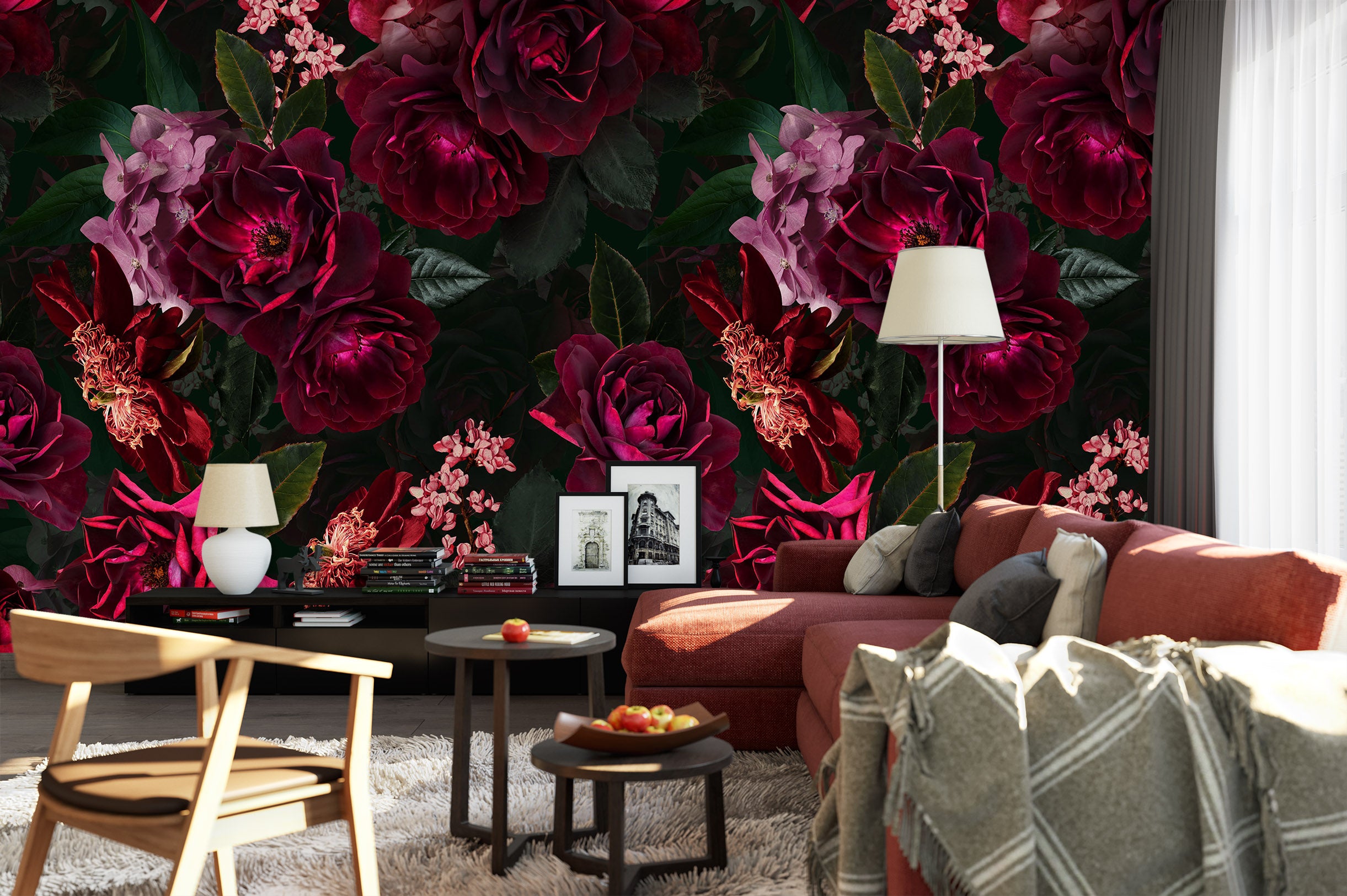 3D Purple Rose 143 Uta Naumann Wall Mural Wall Murals