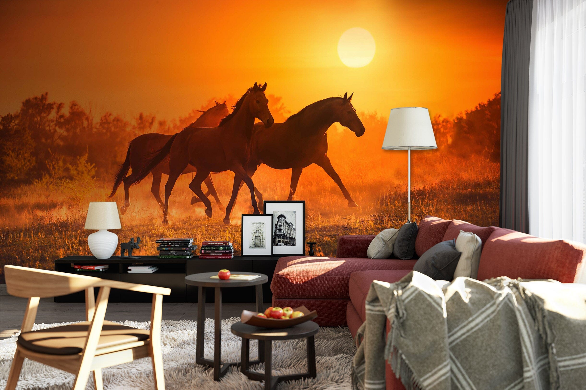 3D Sunset Horse 2028 Wall Murals Wallpaper AJ Wallpaper 2