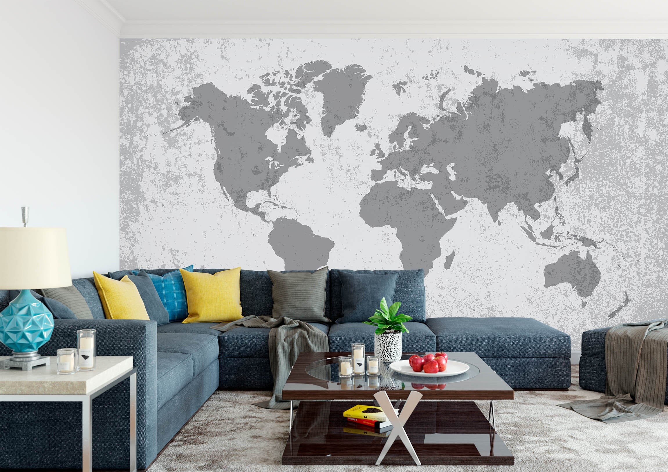 3D Gray Pattern 2157 World Map Wall Murals Wallpaper AJ Wallpaper 2