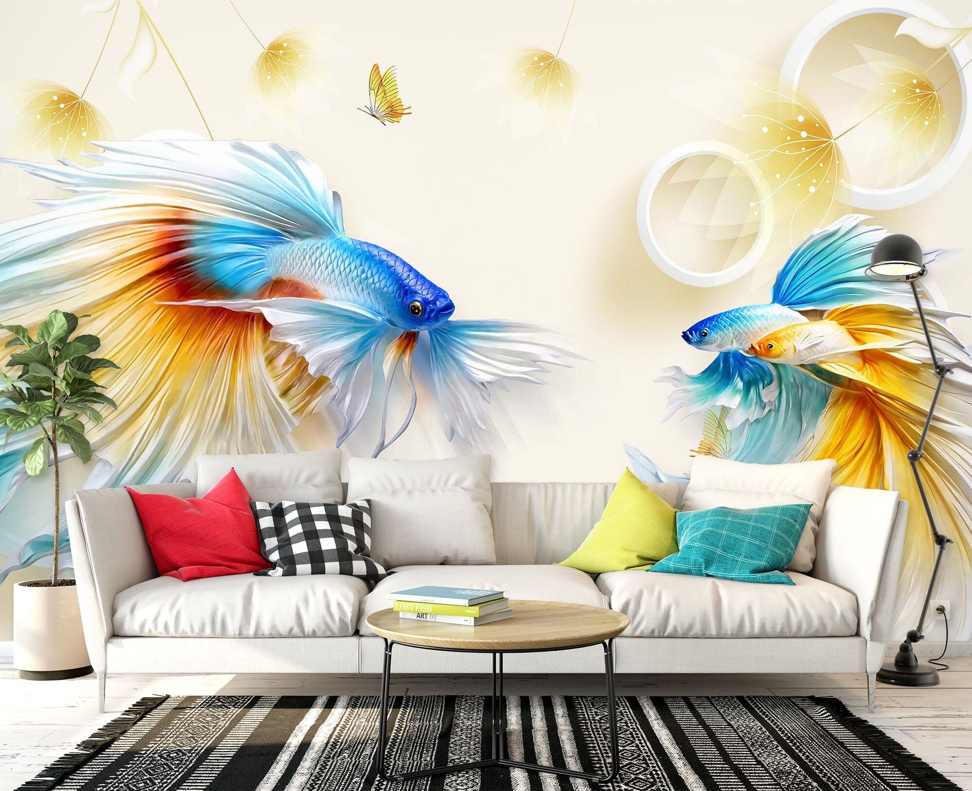 3D Color Goldfish 2074 Wall Murals Wallpaper AJ Wallpaper 2