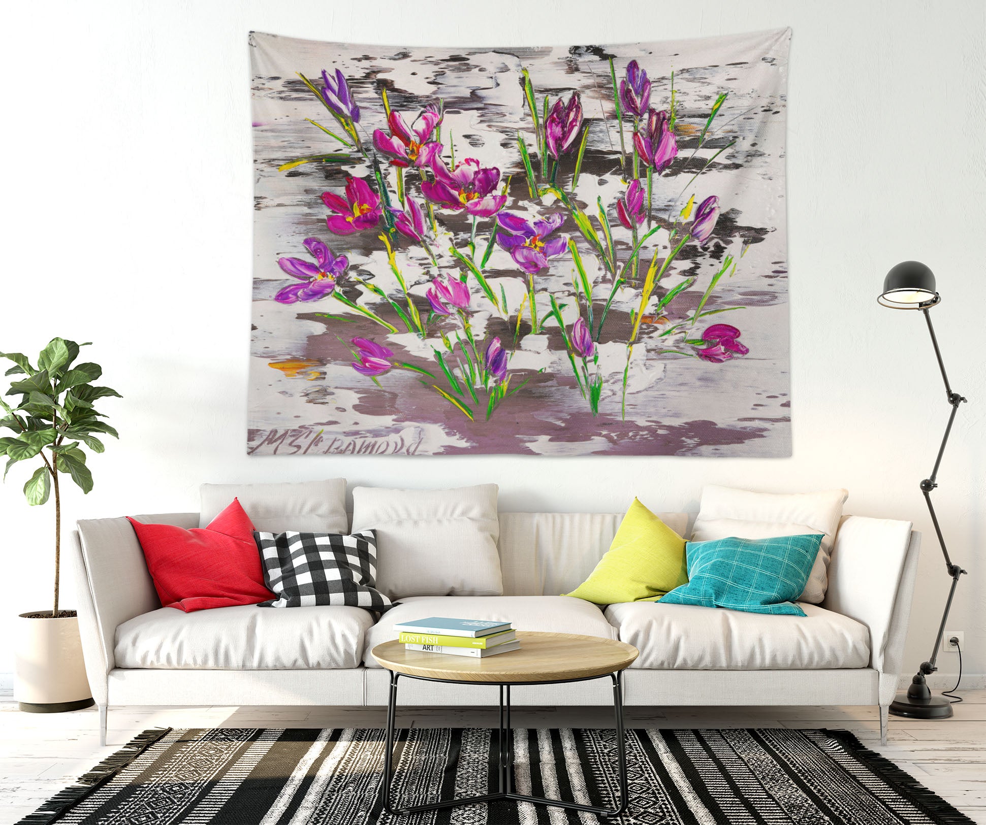 3D Purple Tulips 3671 Skromova Marina Tapestry Hanging Cloth Hang